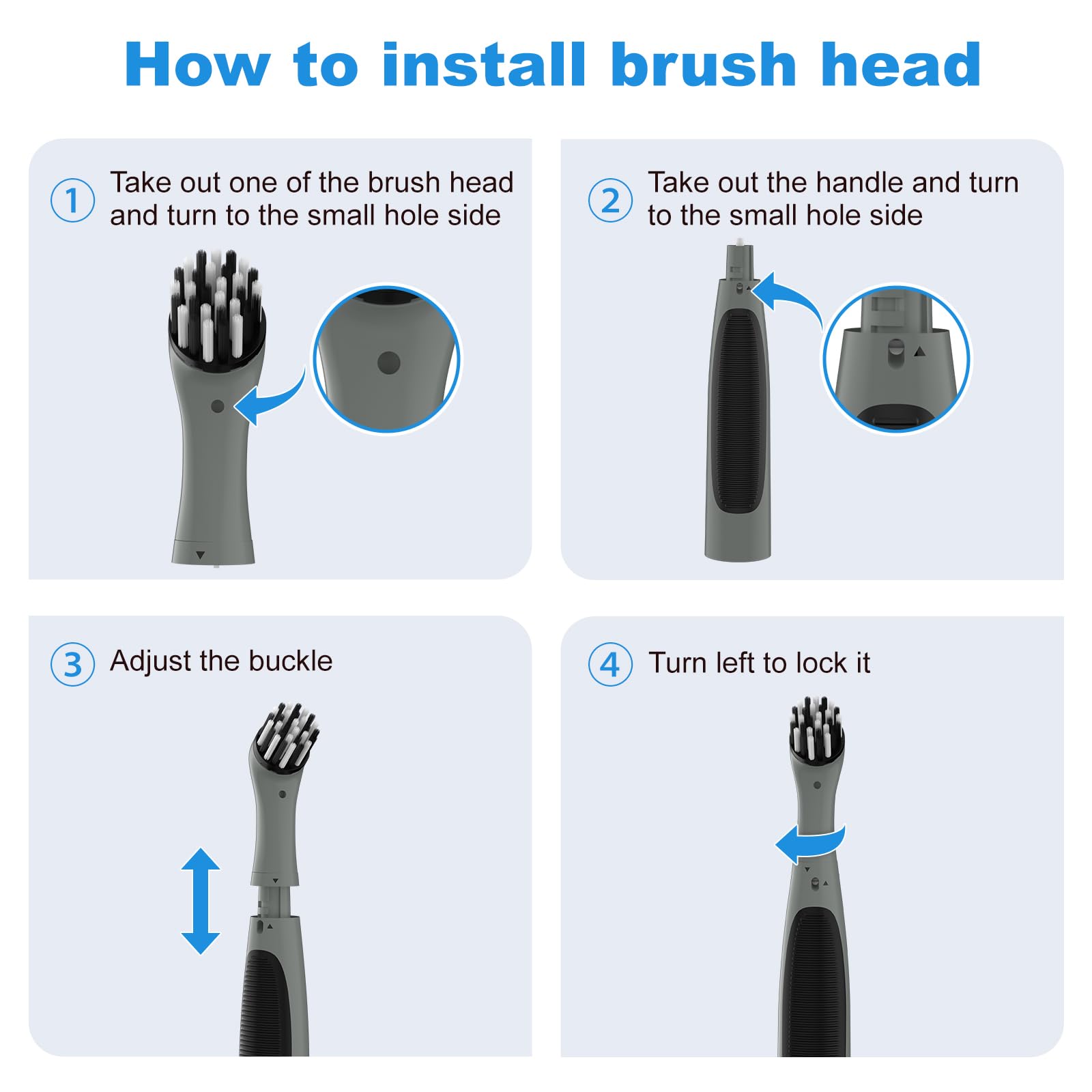 Rechargeable Electric Cleaning Brush with 4 in 1 Multiple Brush Heads and USB Cable