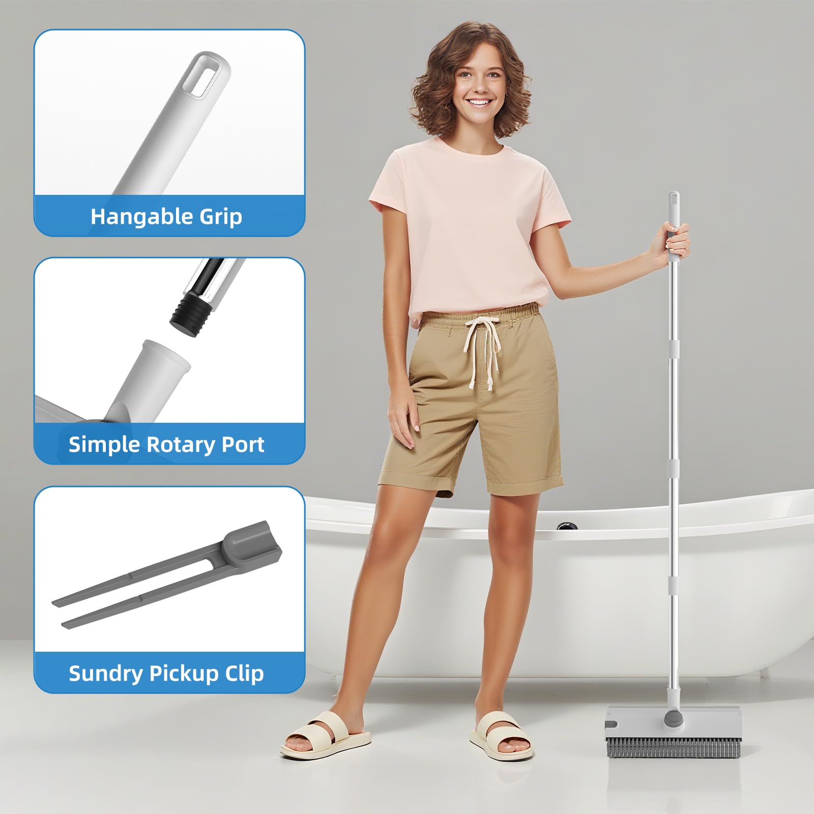 Floor Scrub Brush with Long Handle