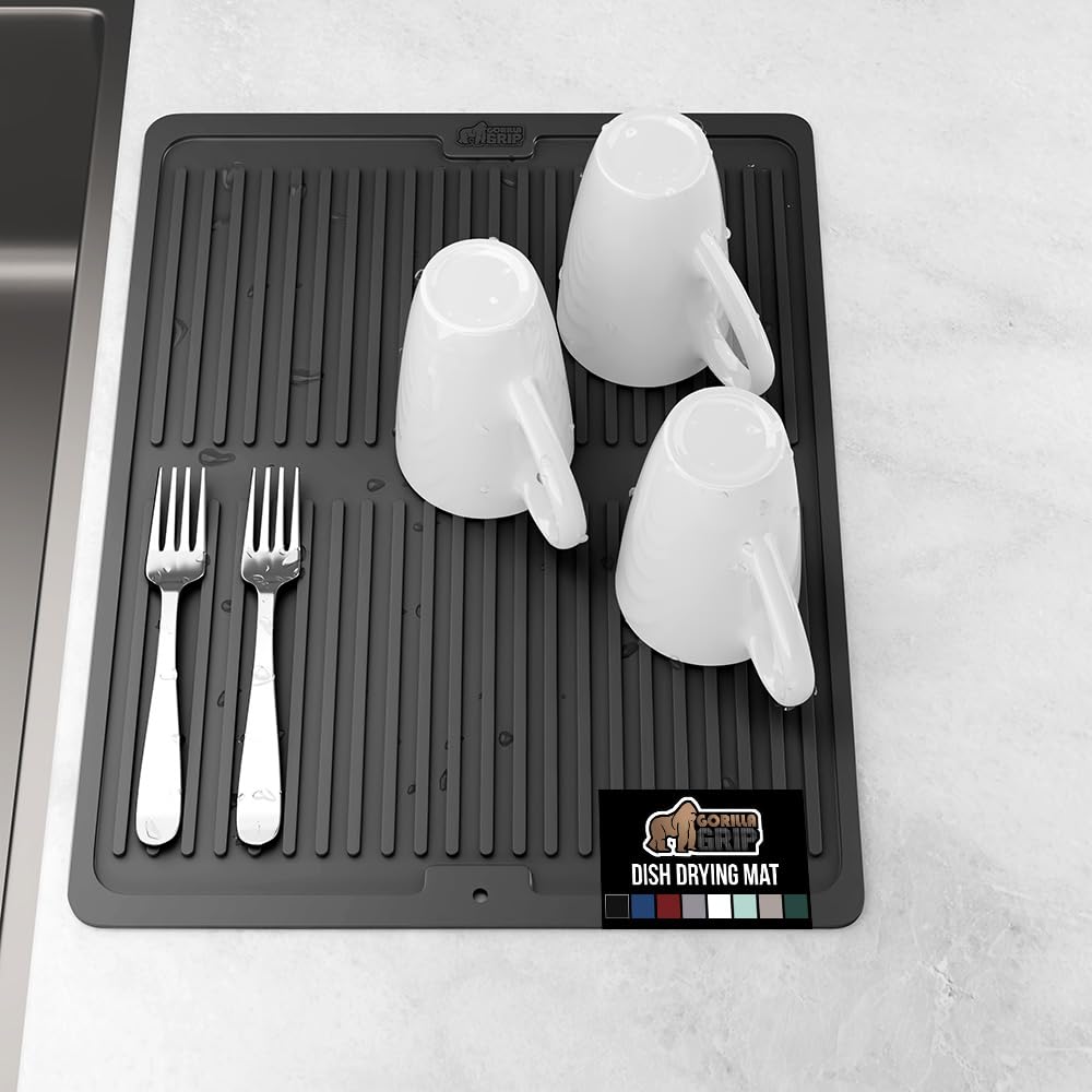 100% BPA Free Patented Silicone Dish Drying Mat for Kitchen Counter