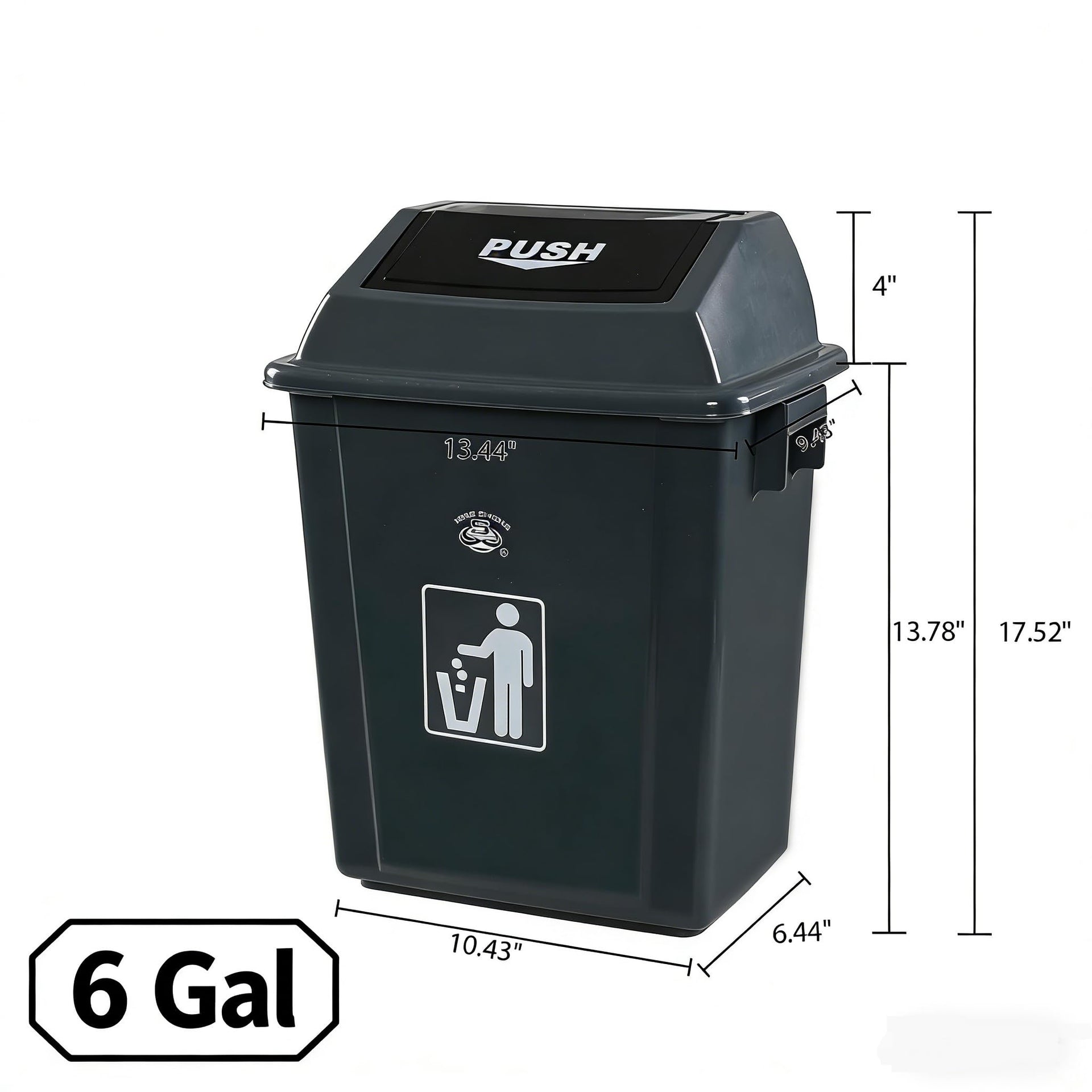 4 Pack Small Plastic Trash Can with Swing Lid (4 Count)