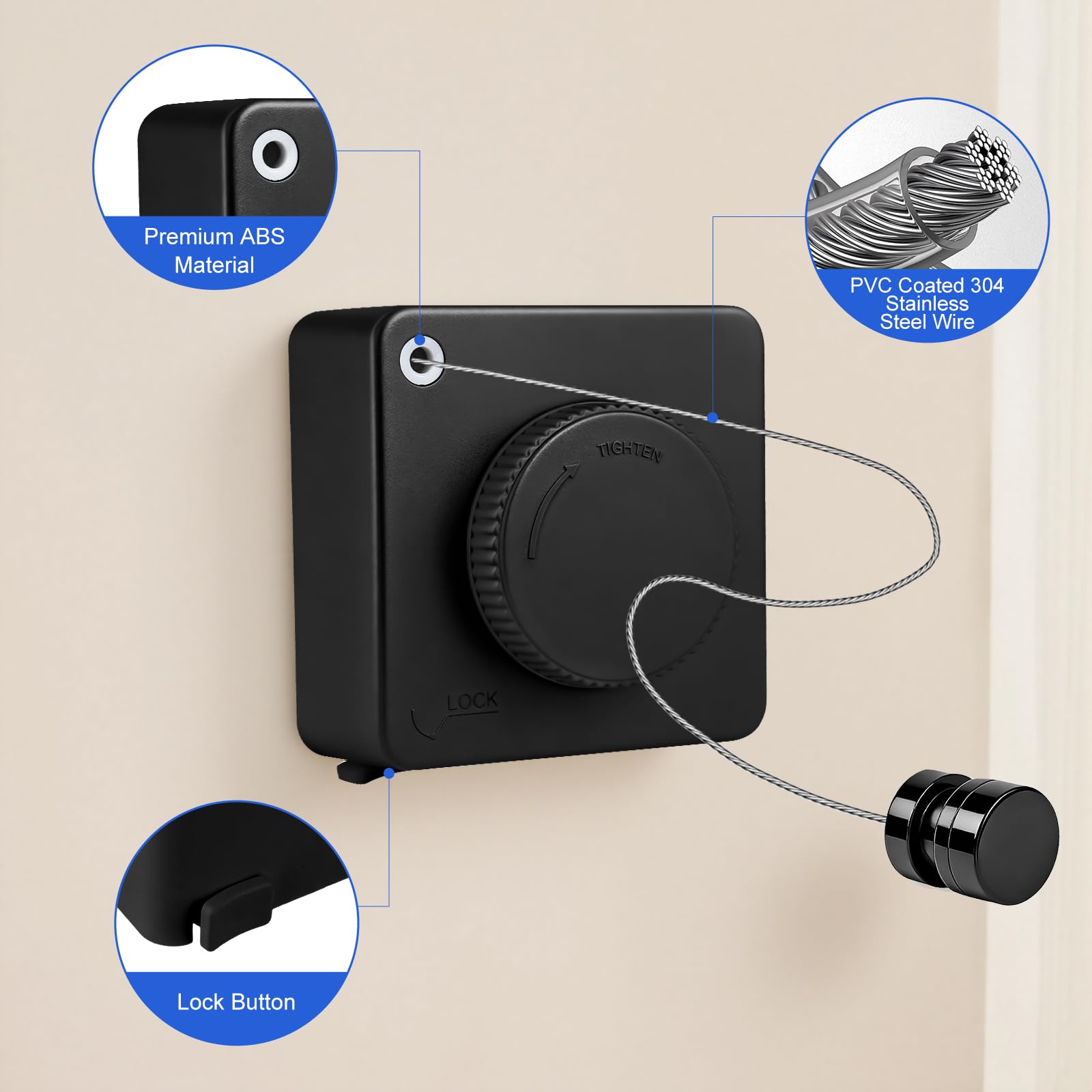 15.7Ft Retractable Clothesline Indoor Outdoor is Also an Anti