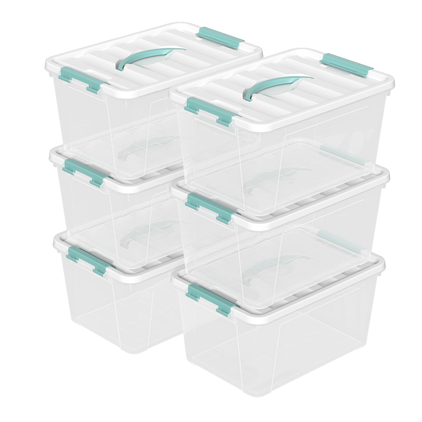 6 Pack Clear Storage Latch Bins (6 Count)
