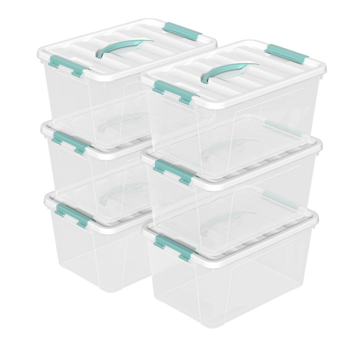6 Pack Clear Storage Latch Bins (6 Count)