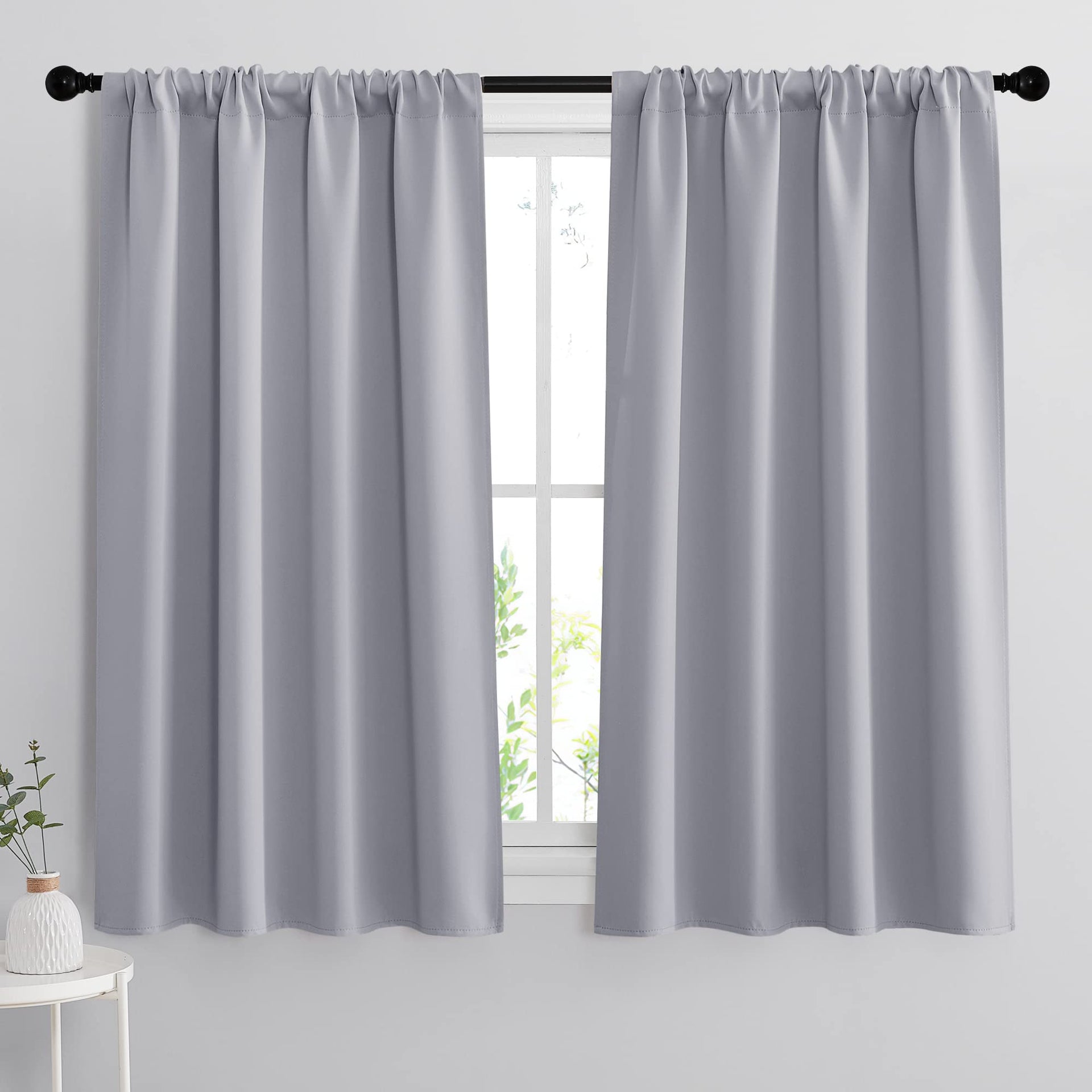 Small Window Curtains 45 inches Length for Kitchen Cafe Bathroom