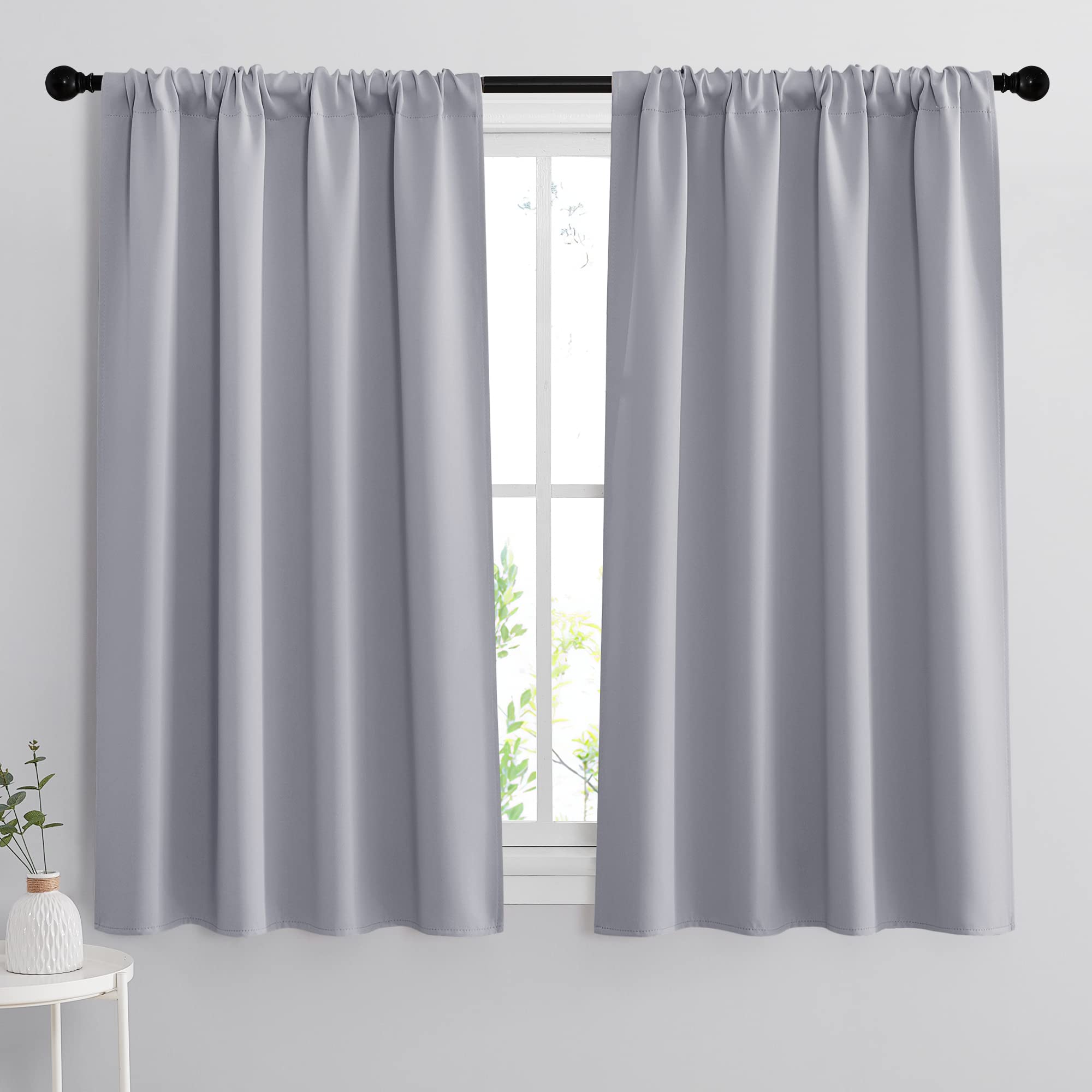 Small Window Curtains 45 inches Length for Kitchen Cafe Bathroom