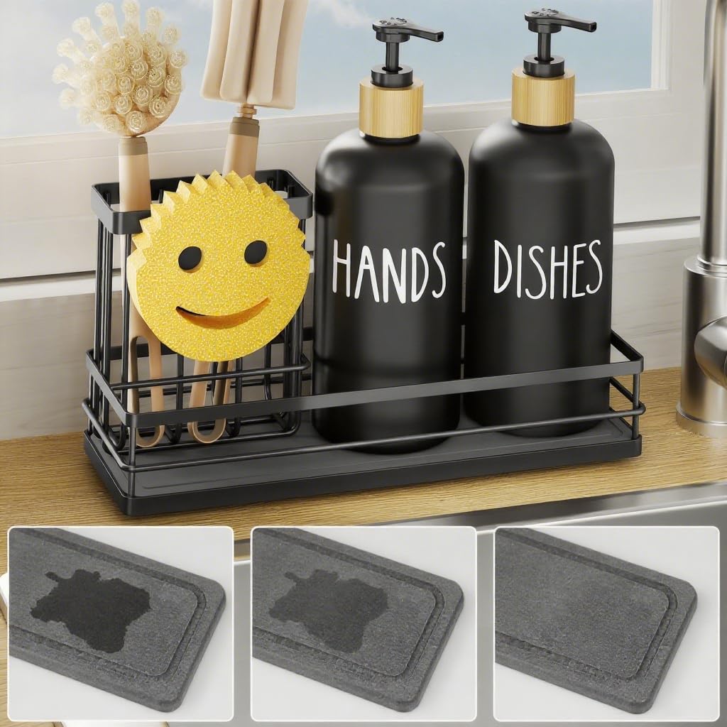 Kitchen Dish Soap Dispenser Set