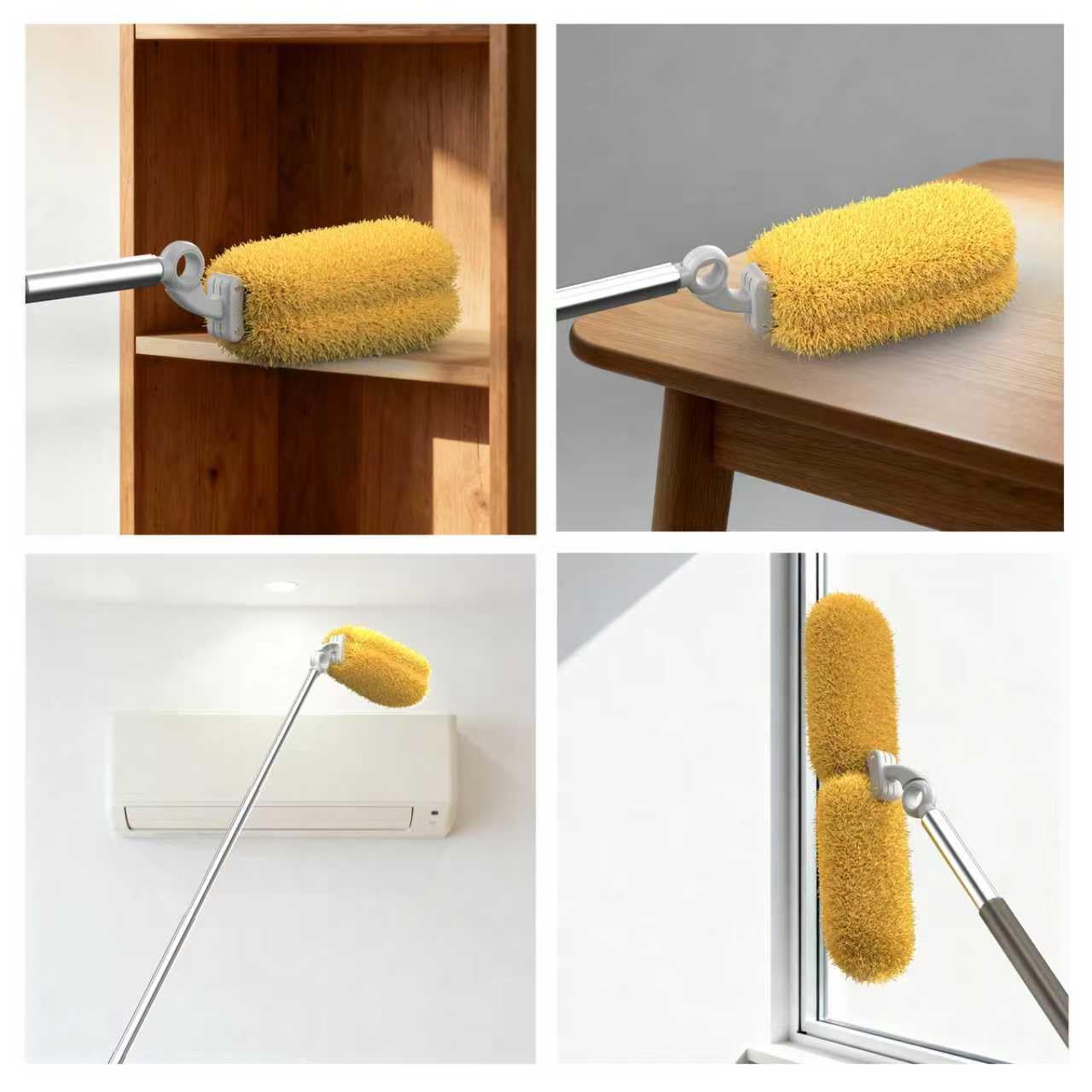 Long Handle Dusters for Cleaning with 2 Replacement Heads (3 Count)