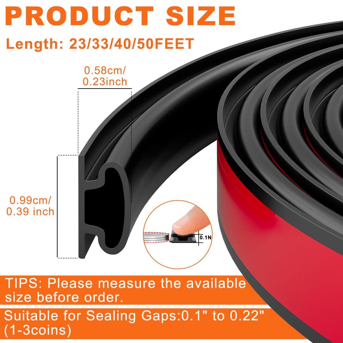 Black Rubber Weather Stripping Door Seal Strip