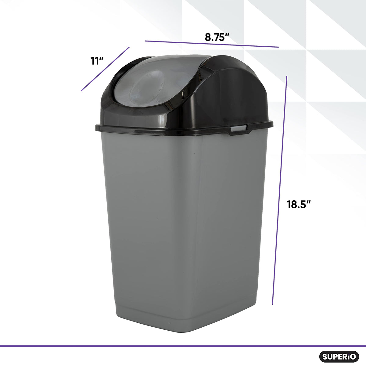 Small Trash Can for Dorm with Lid 4.5 Gallon Plastic Swing Top Slim Garbage Can for Under Sink (2 Count)