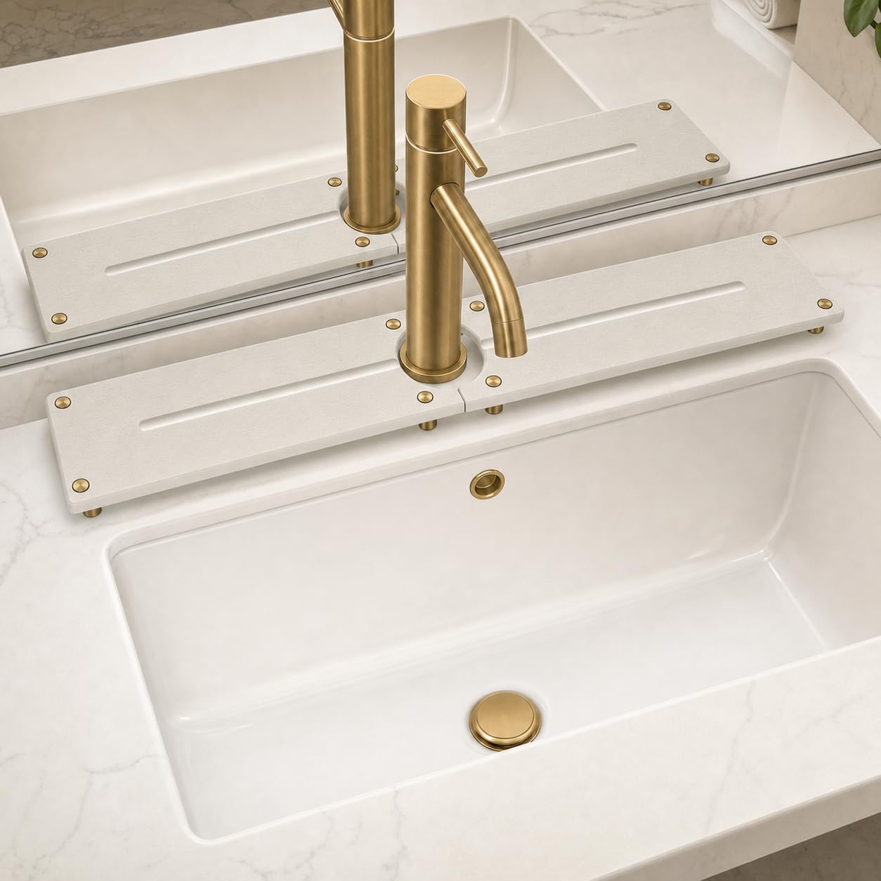 2PCS Stone Faucet Mat for Kitchen Sink (2 Count)
