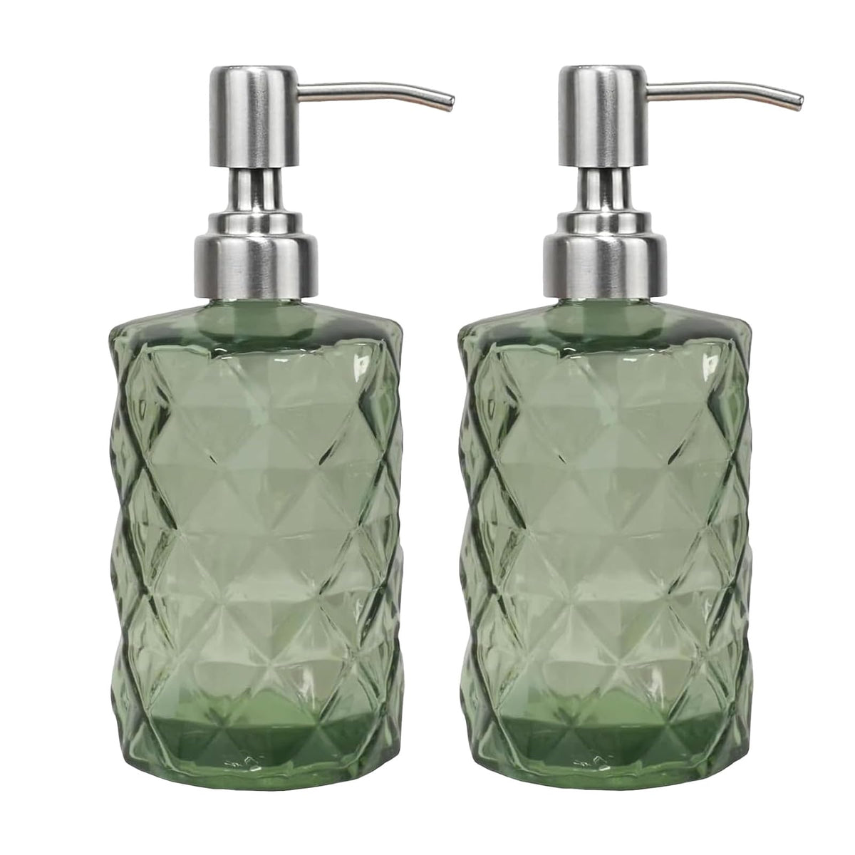 12Oz Green Soap Dispenser Bathroom (2 Count)