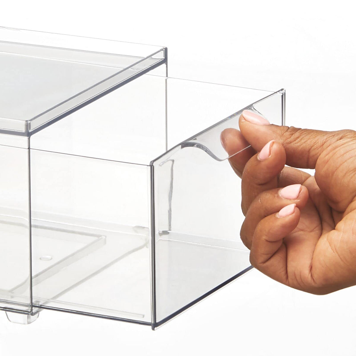 Stackable Storage Containers Box with Pull (2 Count)