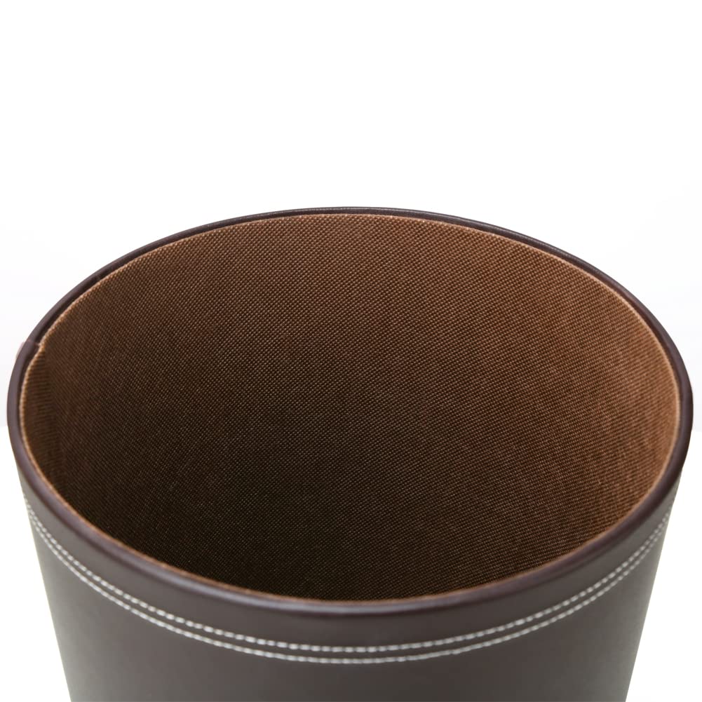 Classic Pu Leather Trash Can Wastebasket