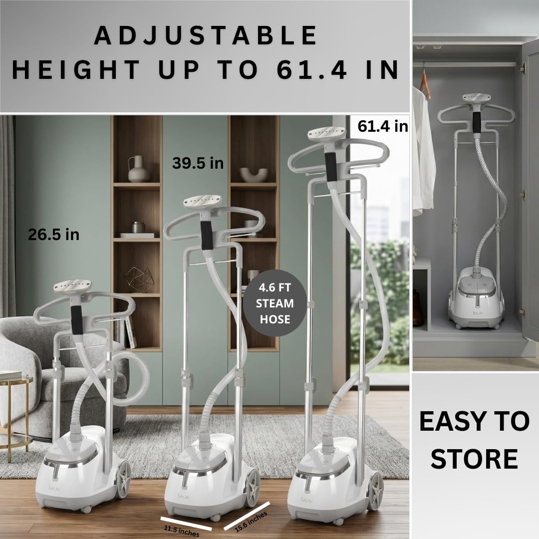 GS45 DJ Professional Upright Garment Steamer with Roll Wheels