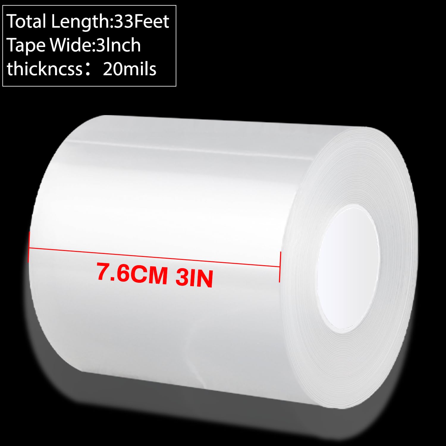 Transparent Window Weather Sealing Tape 3 Inch x 33 FT Weather Stripping Residue