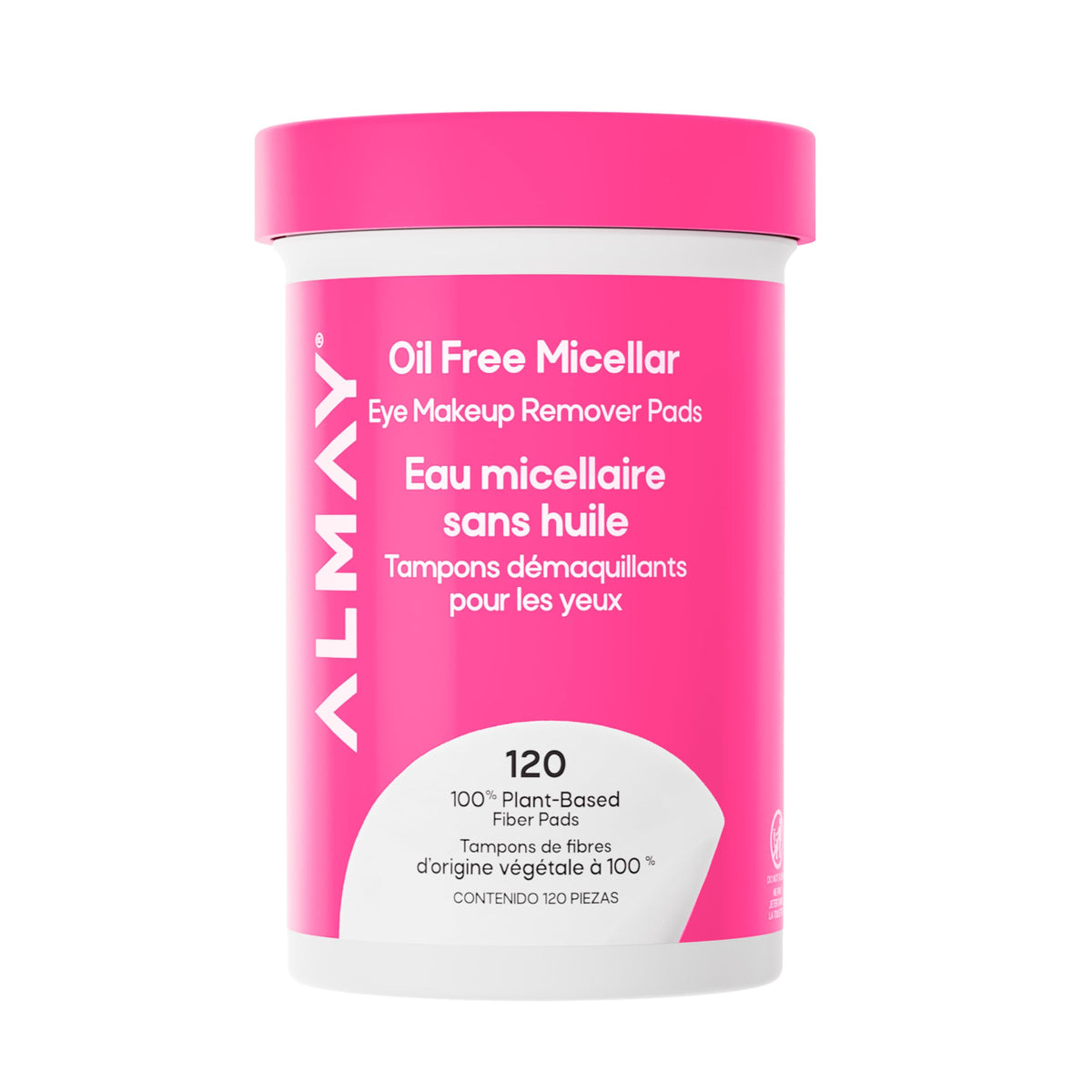 Oil Free Micellar Eye Makeup Remover Pads (120 Count)