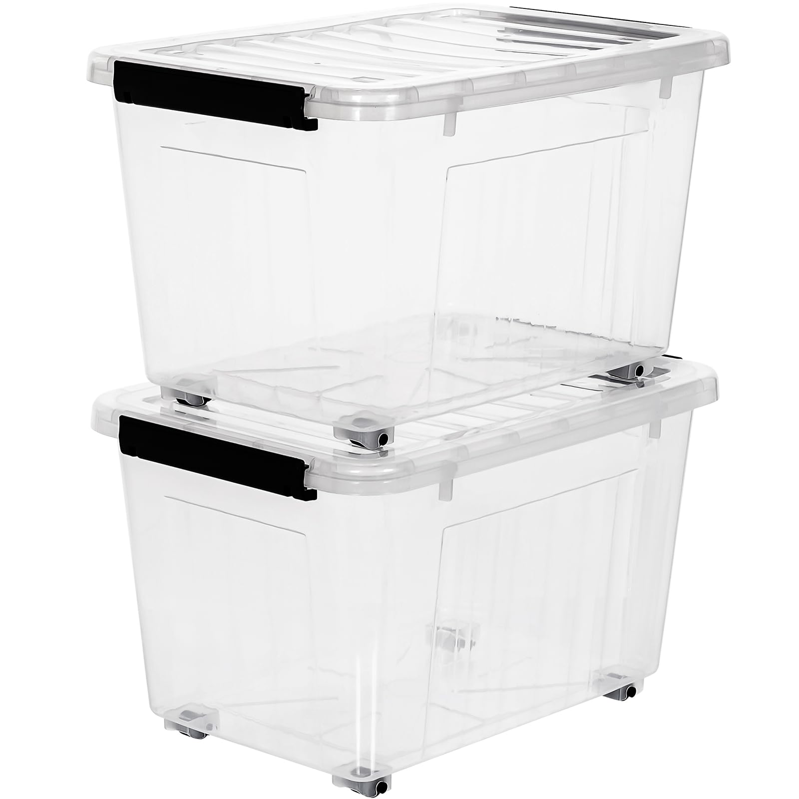 54 Quart Large Clear Plastic Storage Bins with Lids 4 (2 Count)