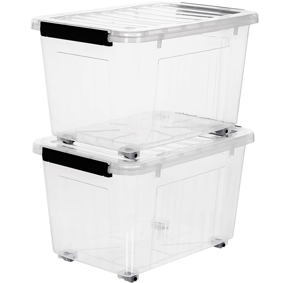 54 Quart Large Clear Plastic Storage Bins with Lids 4 (2 Count)