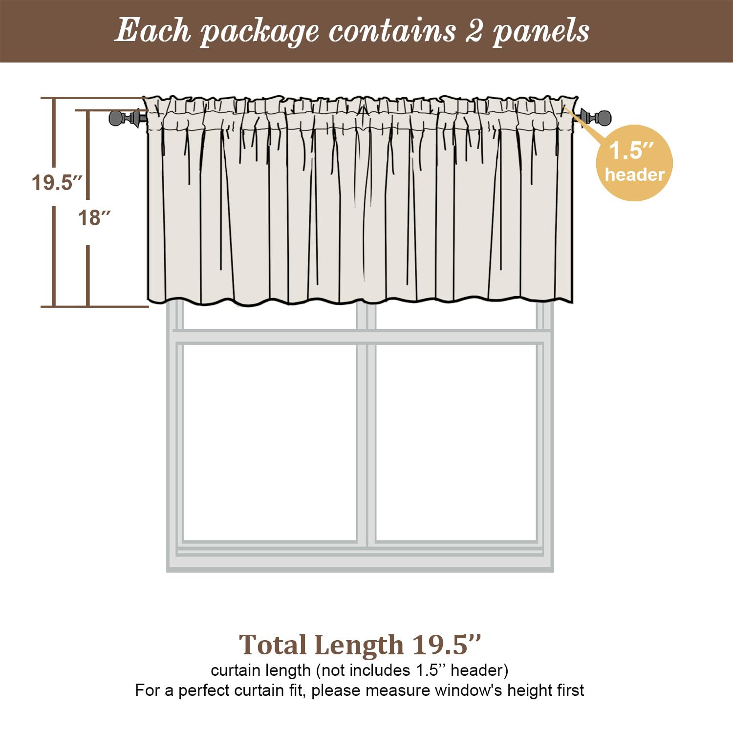 Sheer Valances for Windows 2 Pack (2 Count)