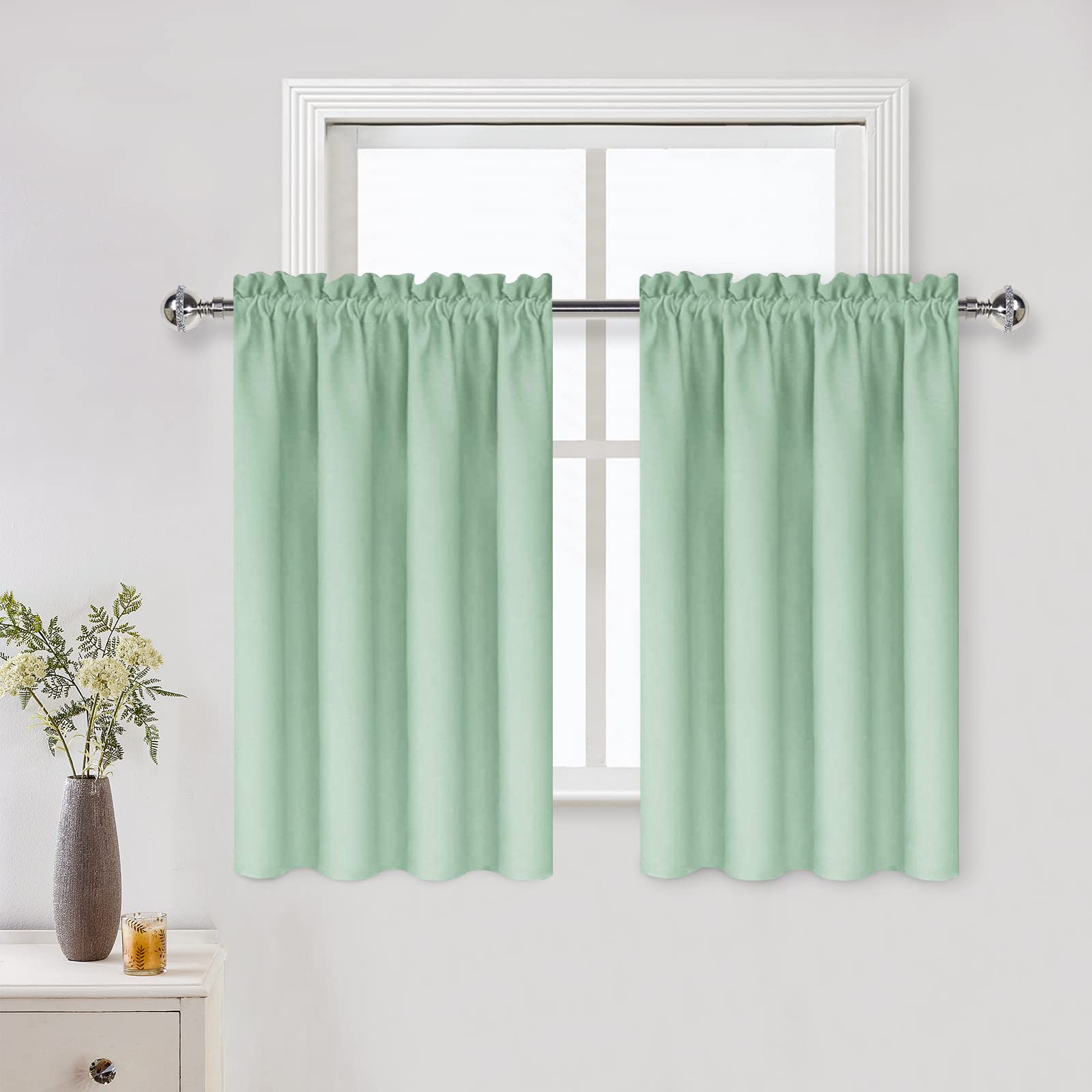 Short Blackout Curtains 42 x 36 Inch Long for Kitchen RV Bunk 2 Panels (2 Count)