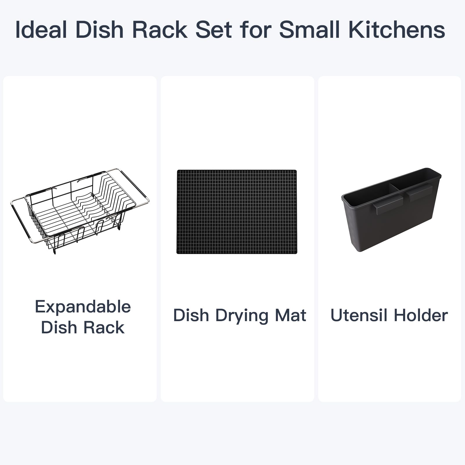 Dish Drying Rack Over The Sink with Utensil Holder