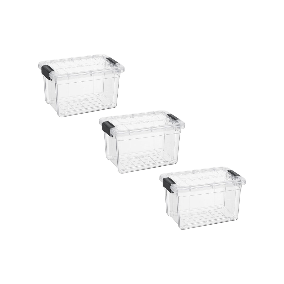 1.4 Quart Mini Clear Plastic Storage Container with Lid (3 Count)