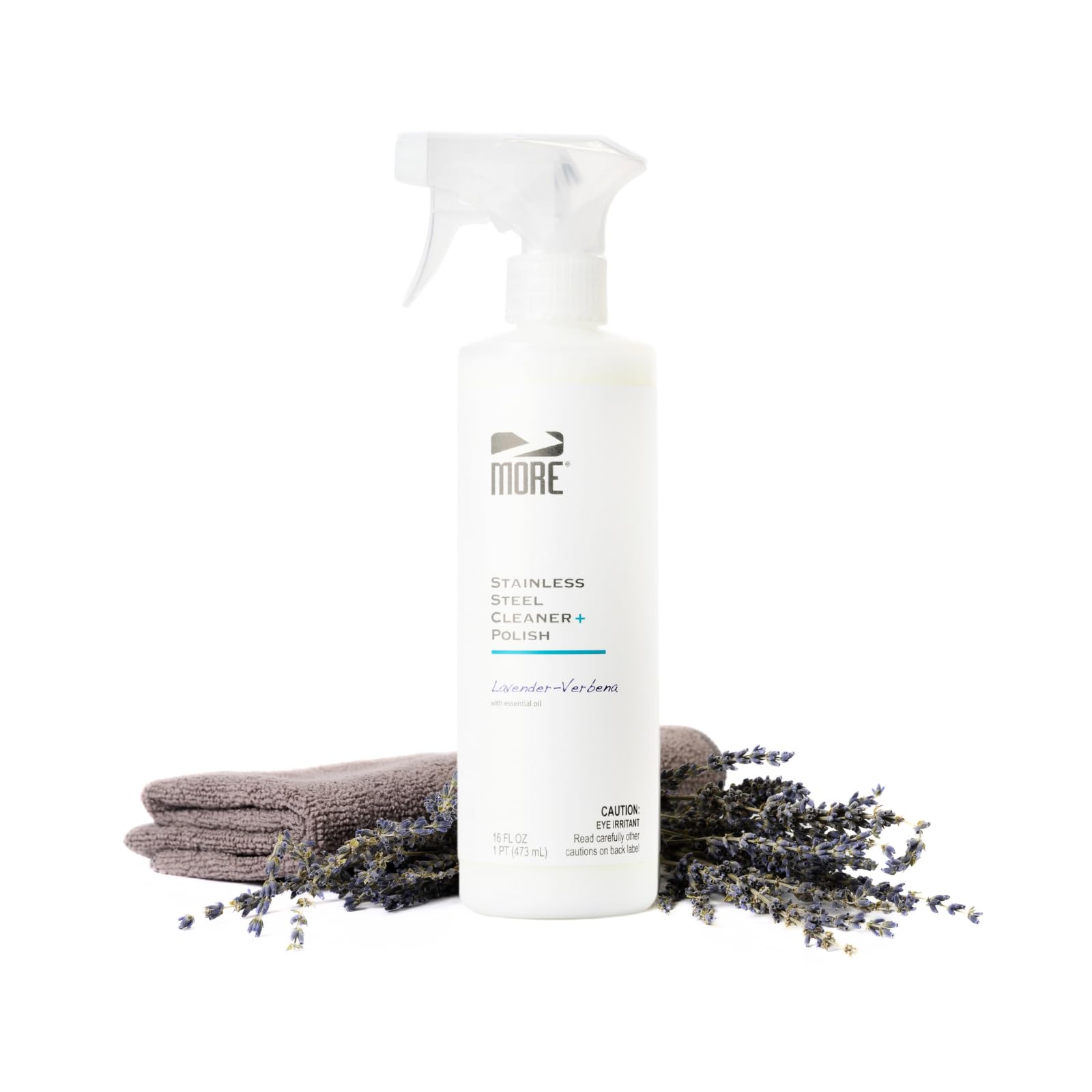MORE Stainless Steel Cleaner & Polish Spray + Microfiber Cloth (16 Fl Oz) - ModHome Supplies