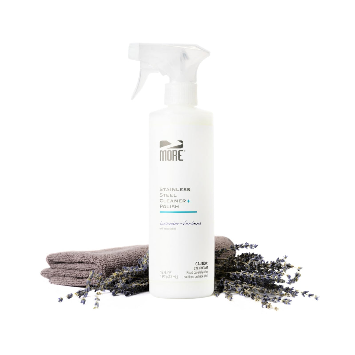 MORE Stainless Steel Cleaner & Polish Spray + Microfiber Cloth (16 Fl Oz) - ModHome Supplies