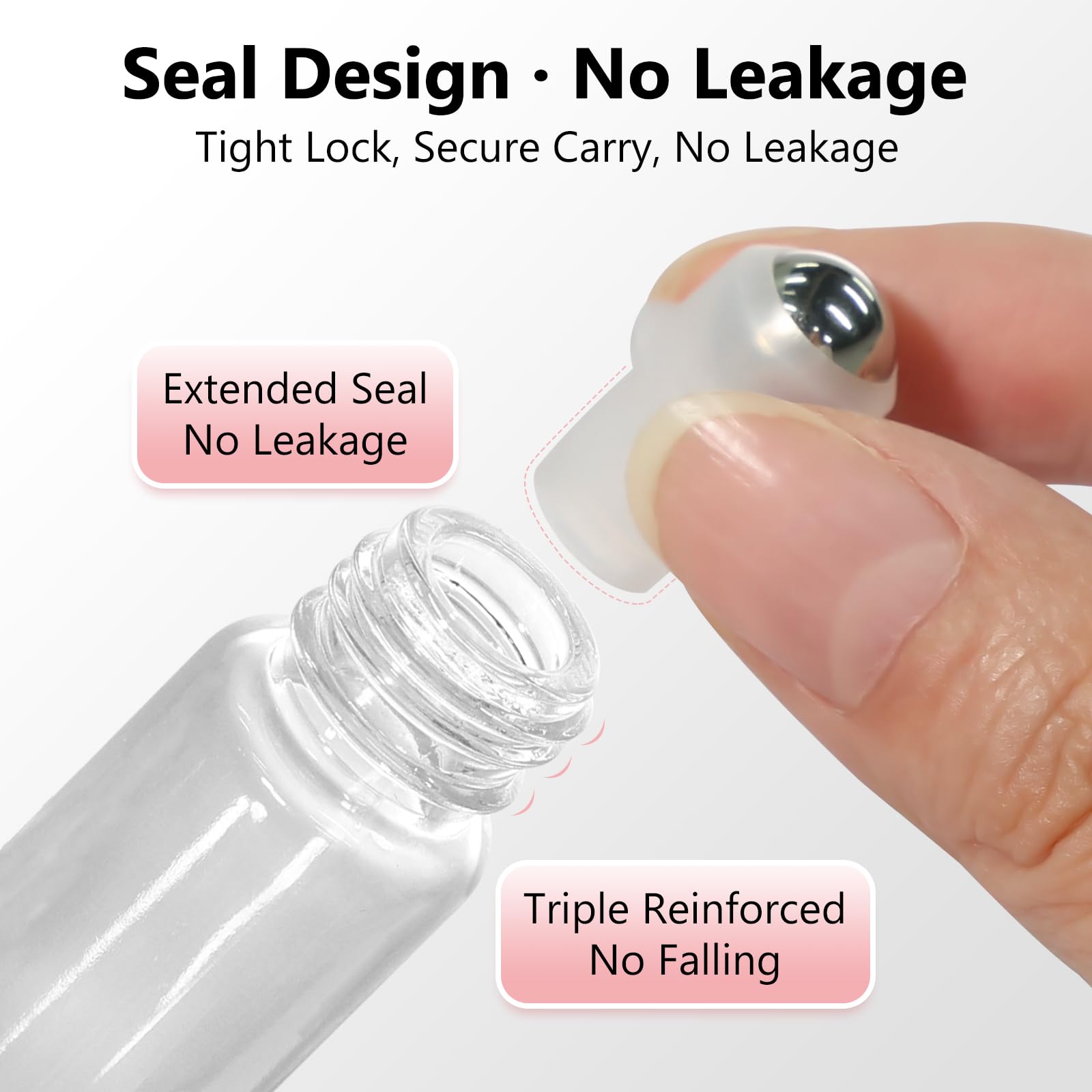 10ml Clear Glass Roller Rottles for Essential Oils (54 Count)