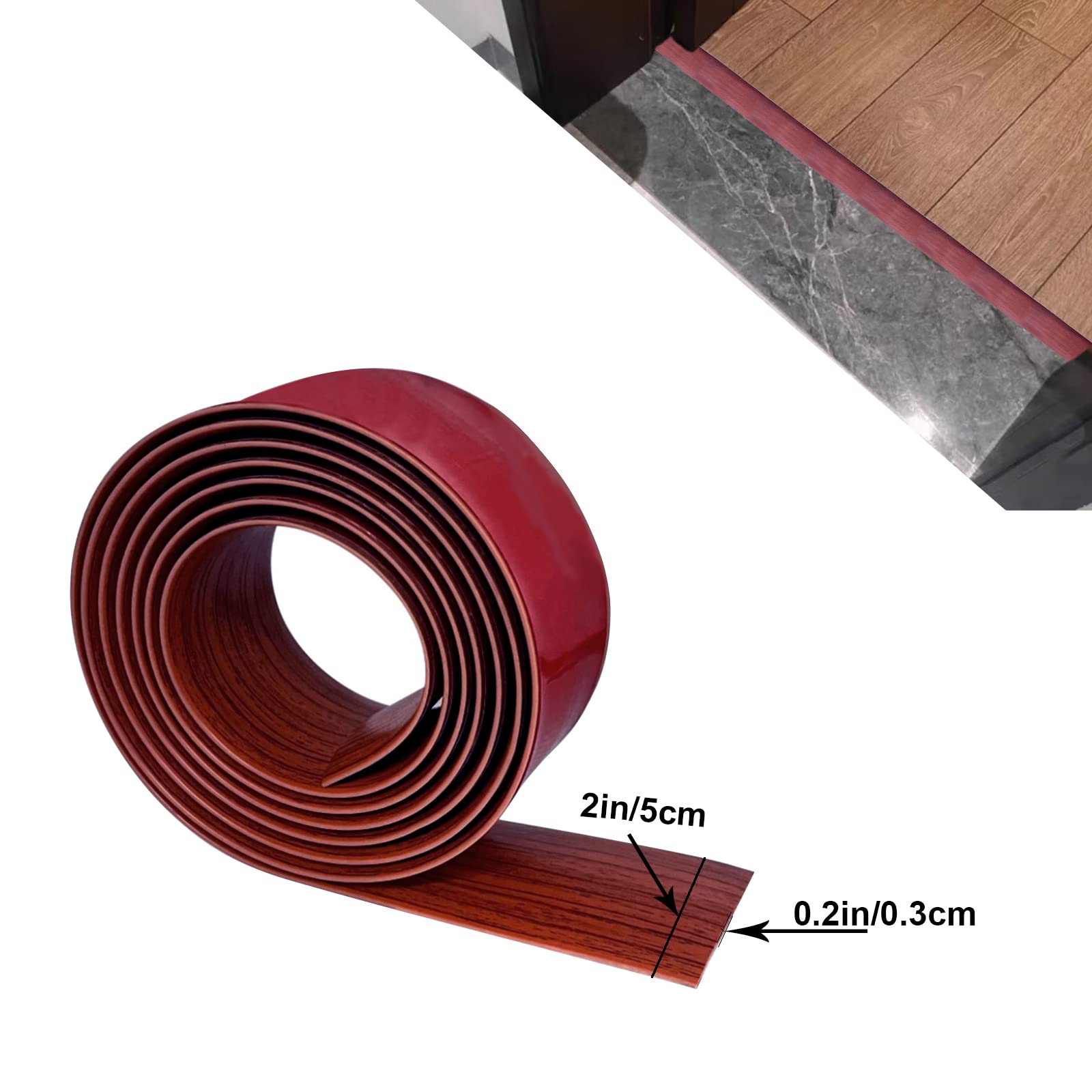 Floor Door Flat Transition Strip & Self Adhesive Floor Vinyl Floor Edge Trim Laminate Floor Gap Covering Joining Strip