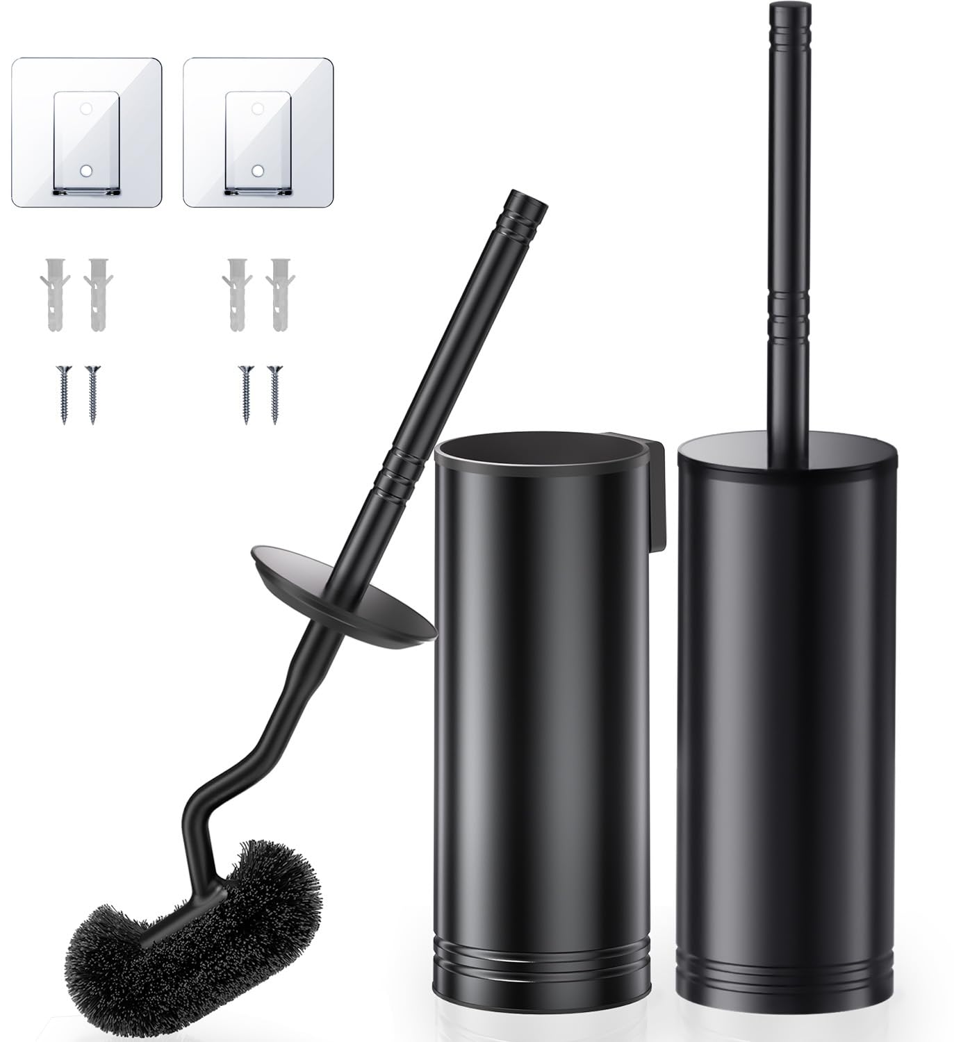 Toilet Brush and Holder Set Wall (2 Count)