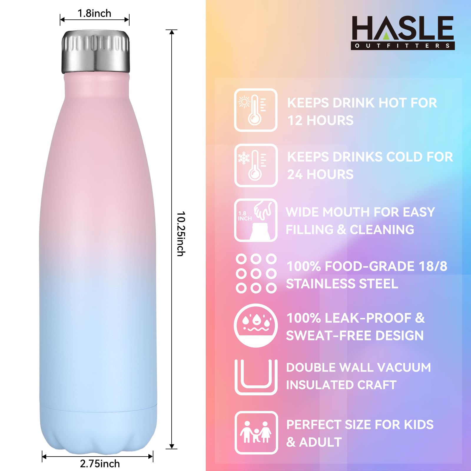17oz Stainless Steel Water Bottles Bulk