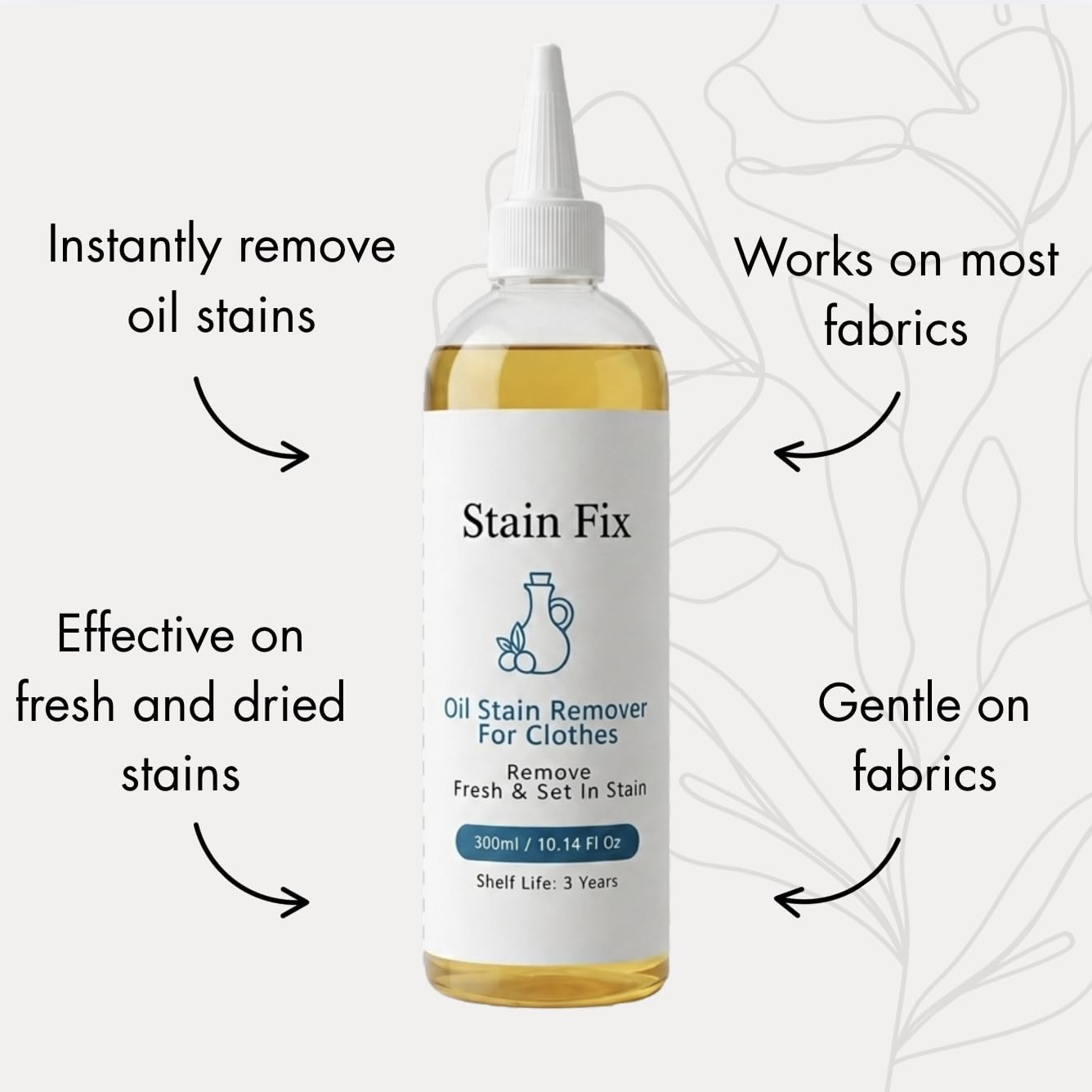 Oil & Grease Stain Remover for Clothes (10.14 Fl Oz)