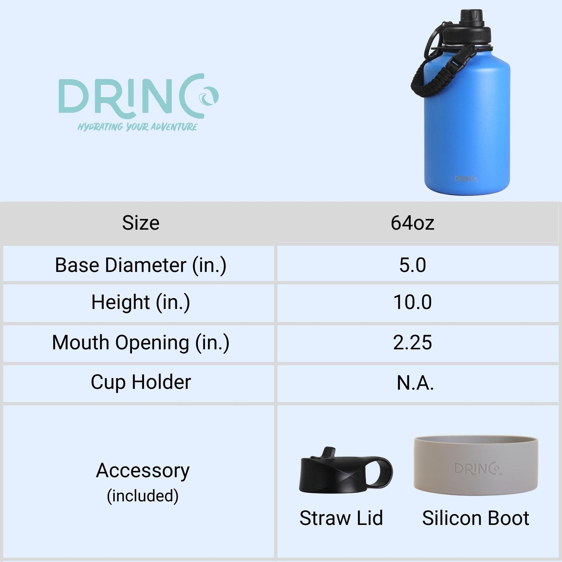Stainless Steel Water Bottle Spout Lid Vacuum Insulated Double Wall Water Bottle Wide Mouth