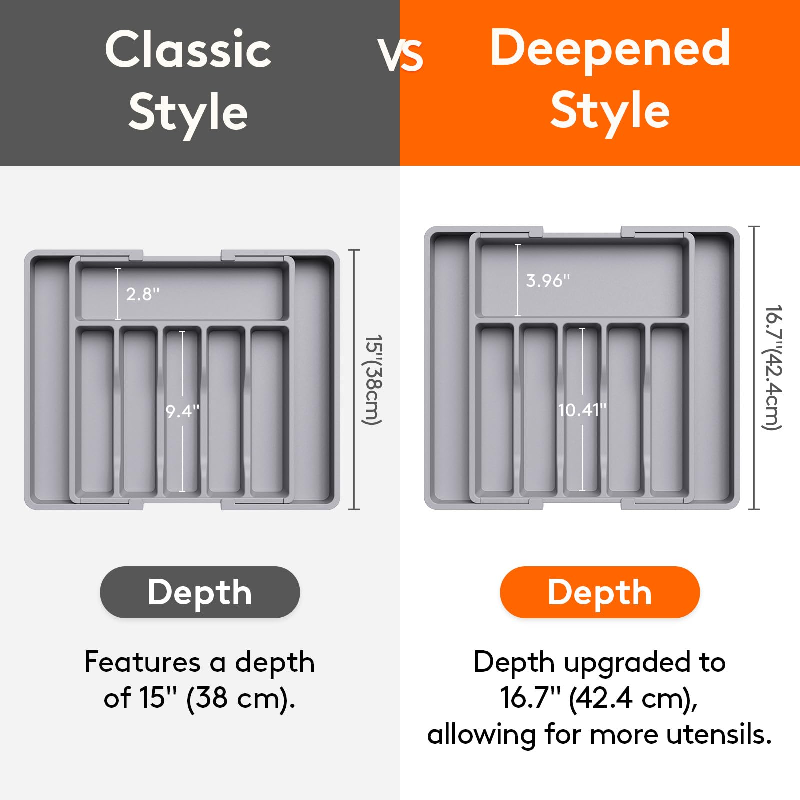 Extra Large Silverware Drawer Organizer