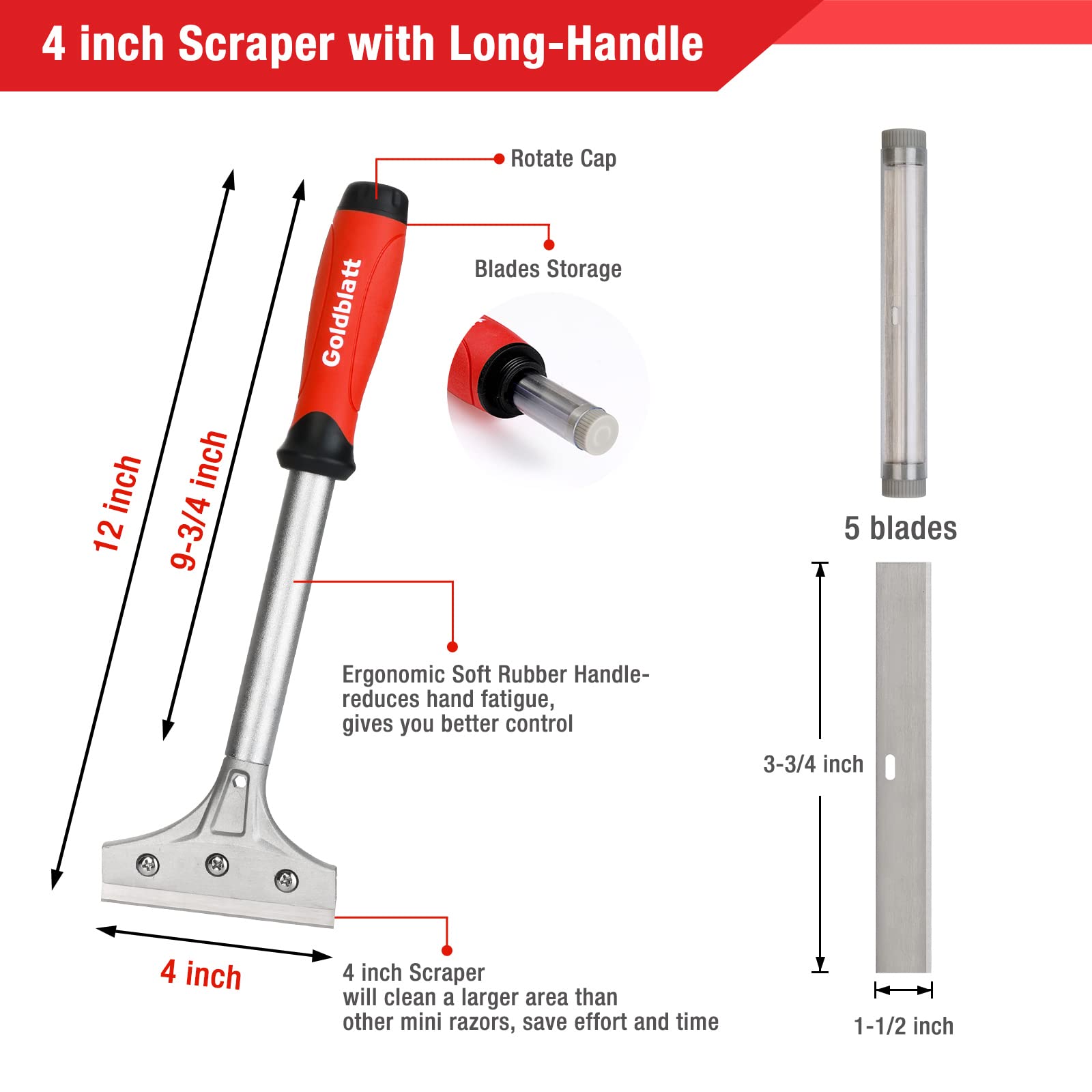 2 Pieces Glass Scraper Set with 20pcs Blades