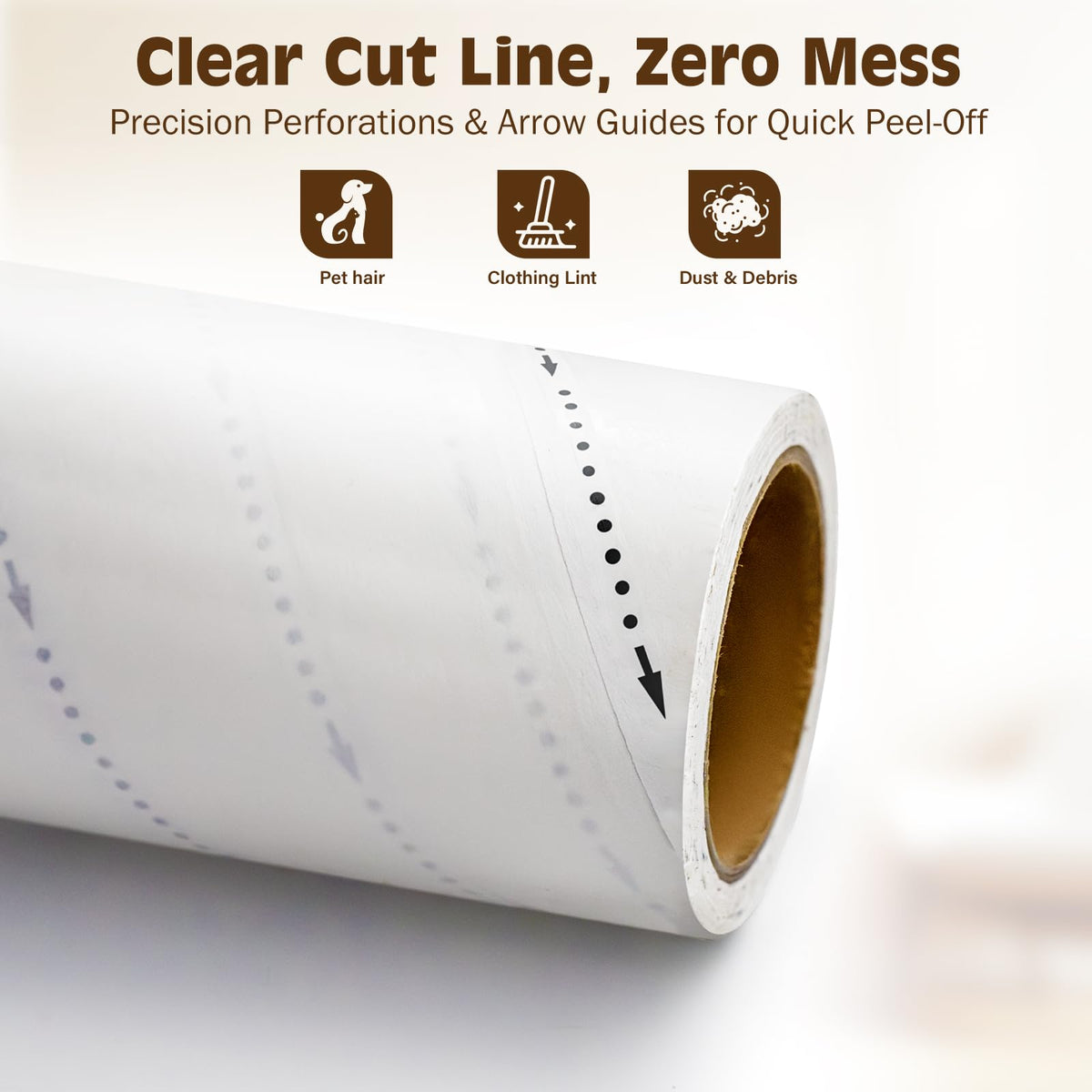 Large Lint Roller for Pet Hair Extra Sticky (5 Count)