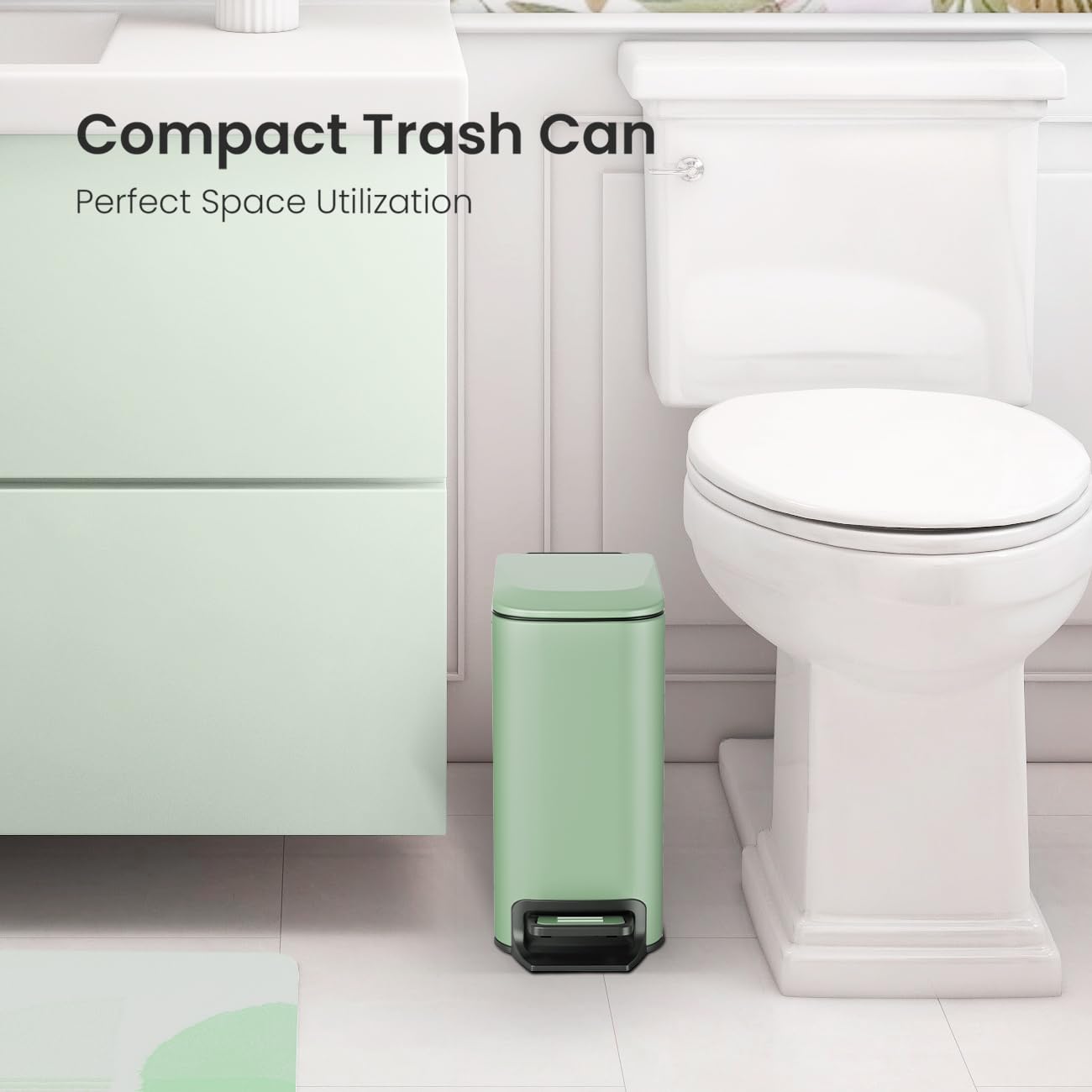Small Bathroom Trash Can with Lid