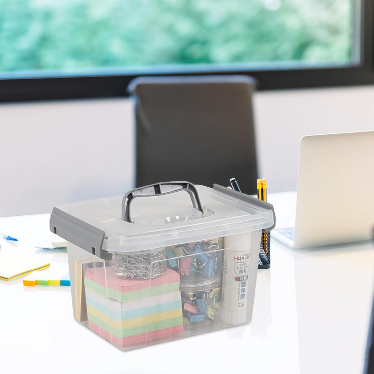 3 L Small Clear Storage Latch Box (6 Count)