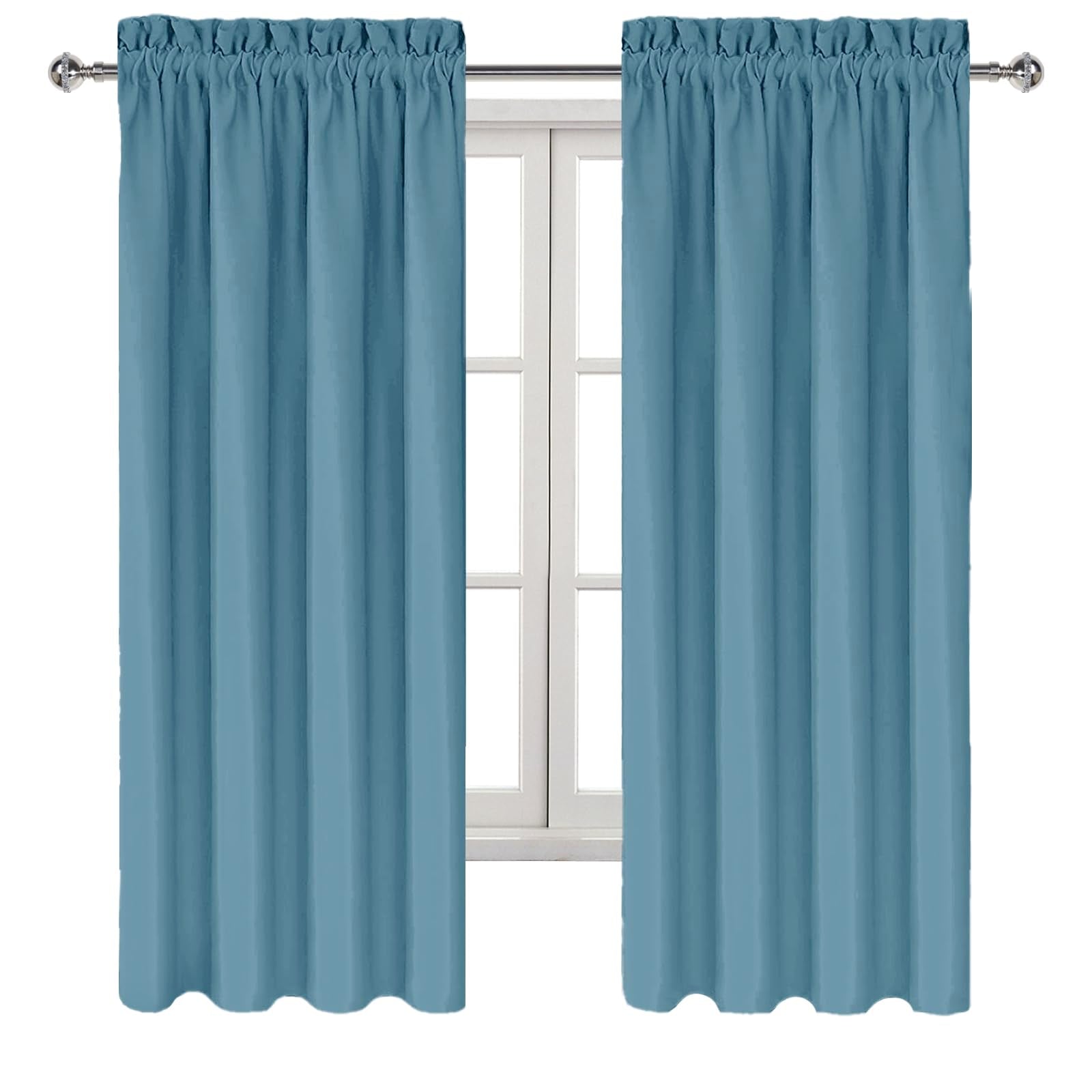 Blackout Curtains for Bedroom Living Room 42 x 63 Inch Long 2 Panels (2 Count)