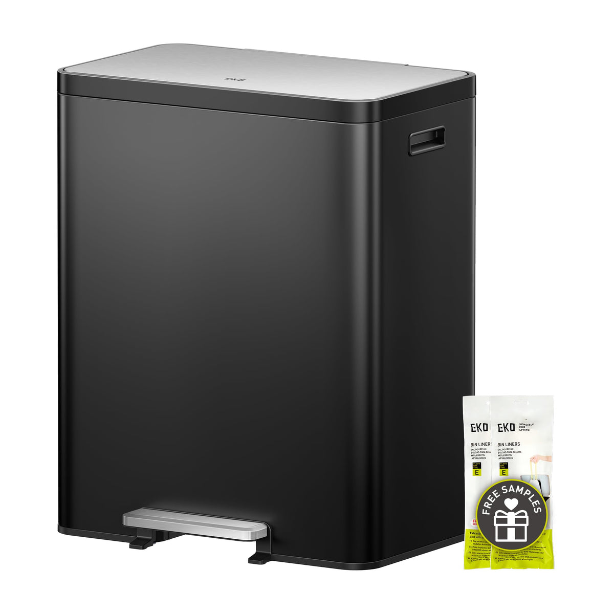 EcoCasa II 36L+24L Dual Trash Can with Recycle Bin