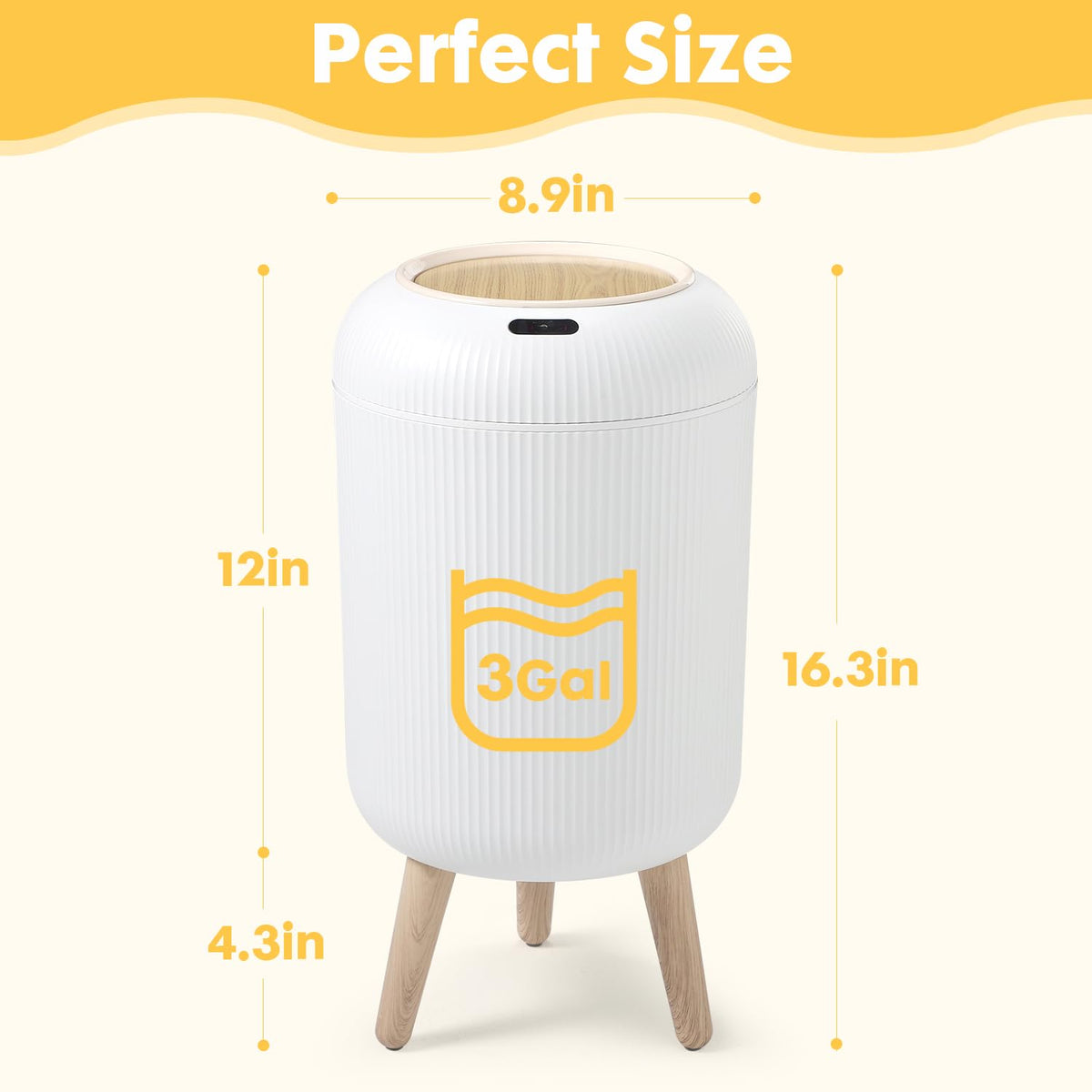 Motion Sensor Bathroom Trash Can
