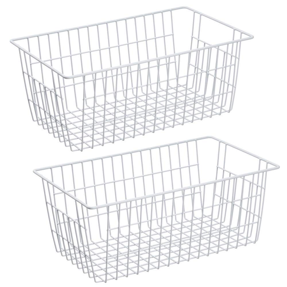 Freezer Baskets Wire Farmhouse Large Organizer Storage Bins Rack for Storage (2 Count)