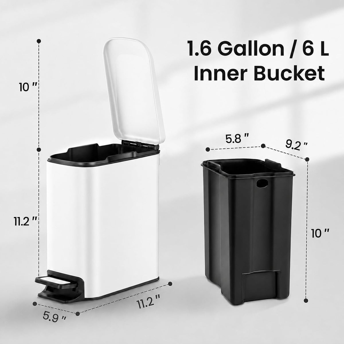 Small Bathroom Trash Can with Lid
