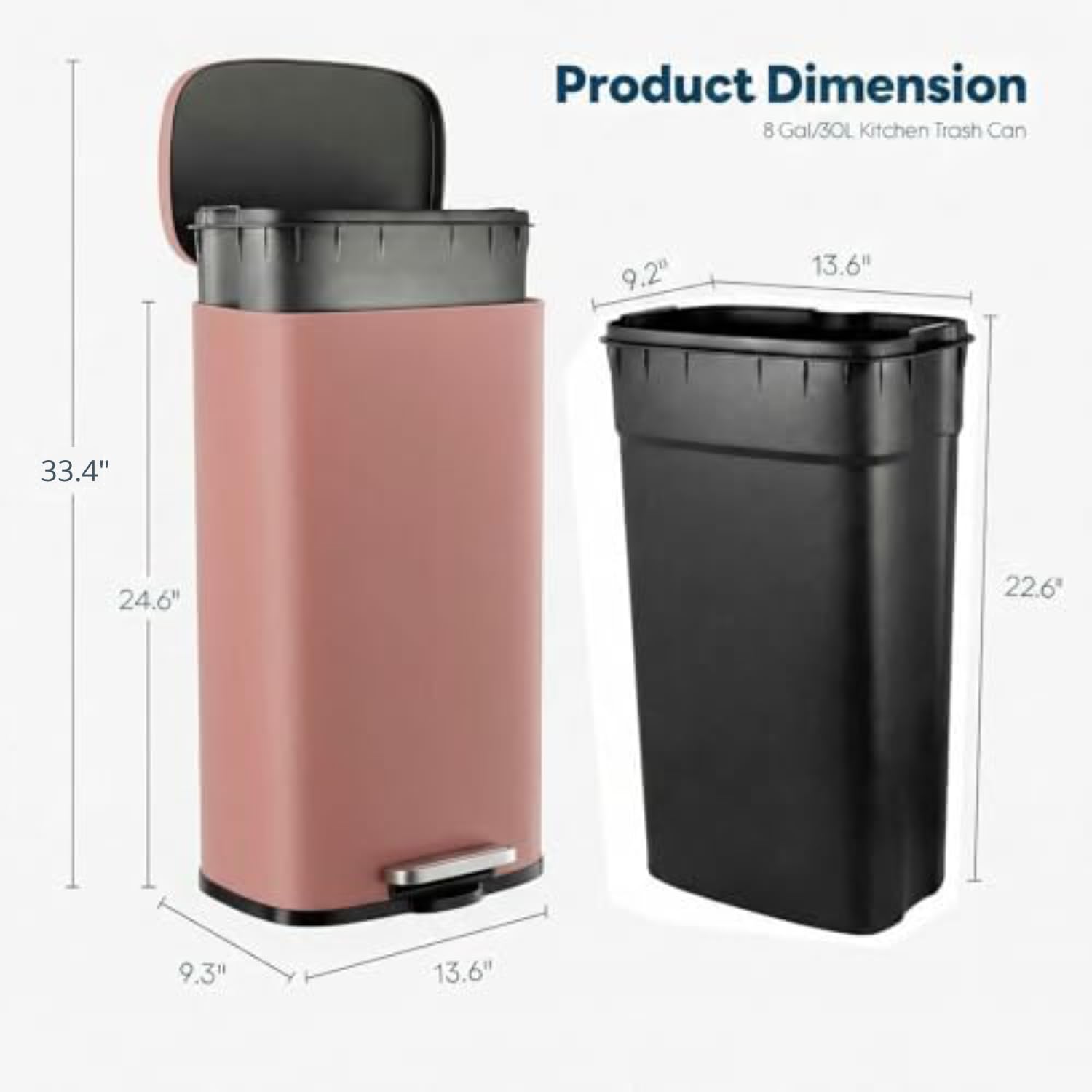 8 Gal Kitchen Trash Can