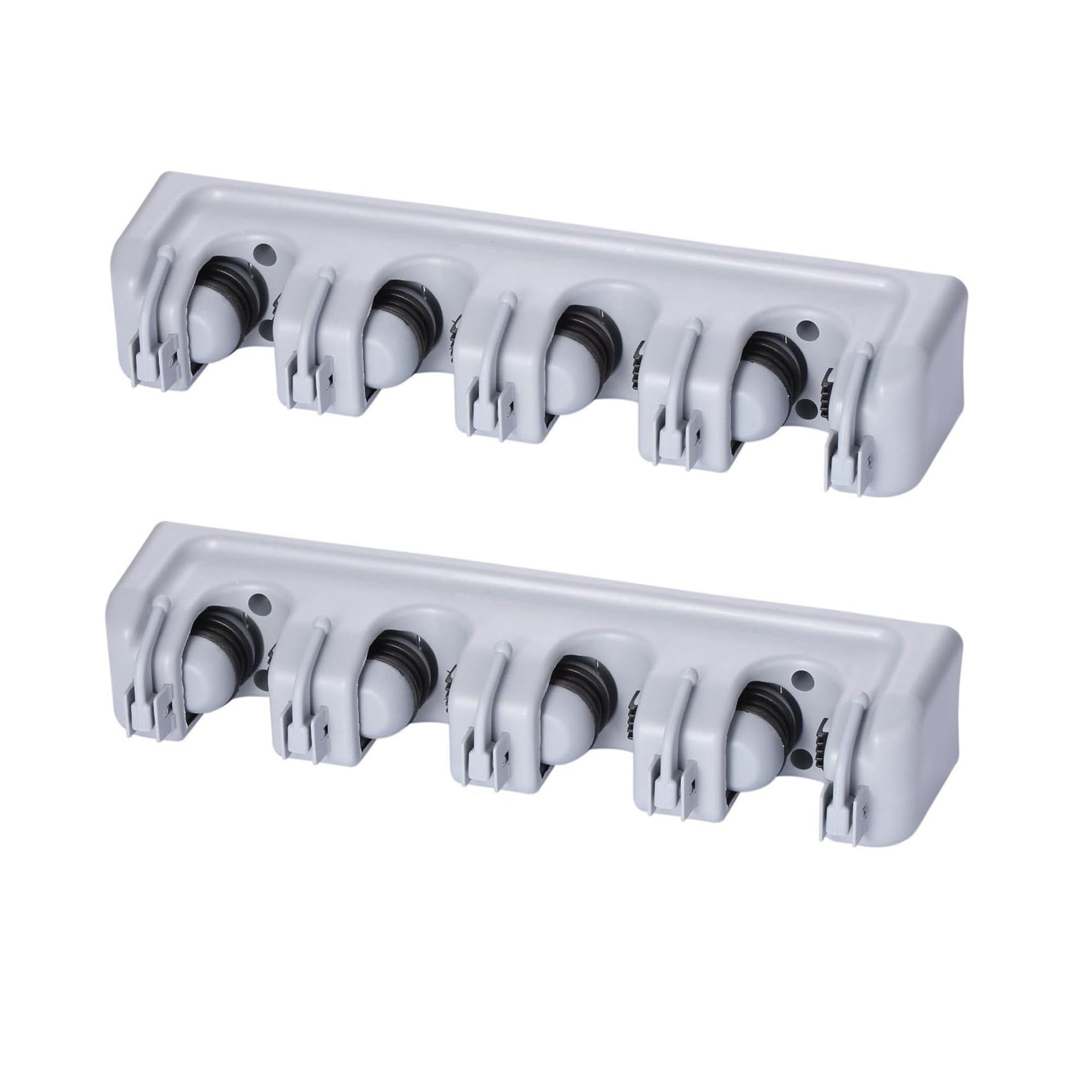 2 Pack Mop and Broom Holder Wall Mounted 4 Position Storage Rack with 5 Retractable Hooks Holds up to 9 Tools Utility Weatherproof Holder for Garage Storage Systems Broom Organizer