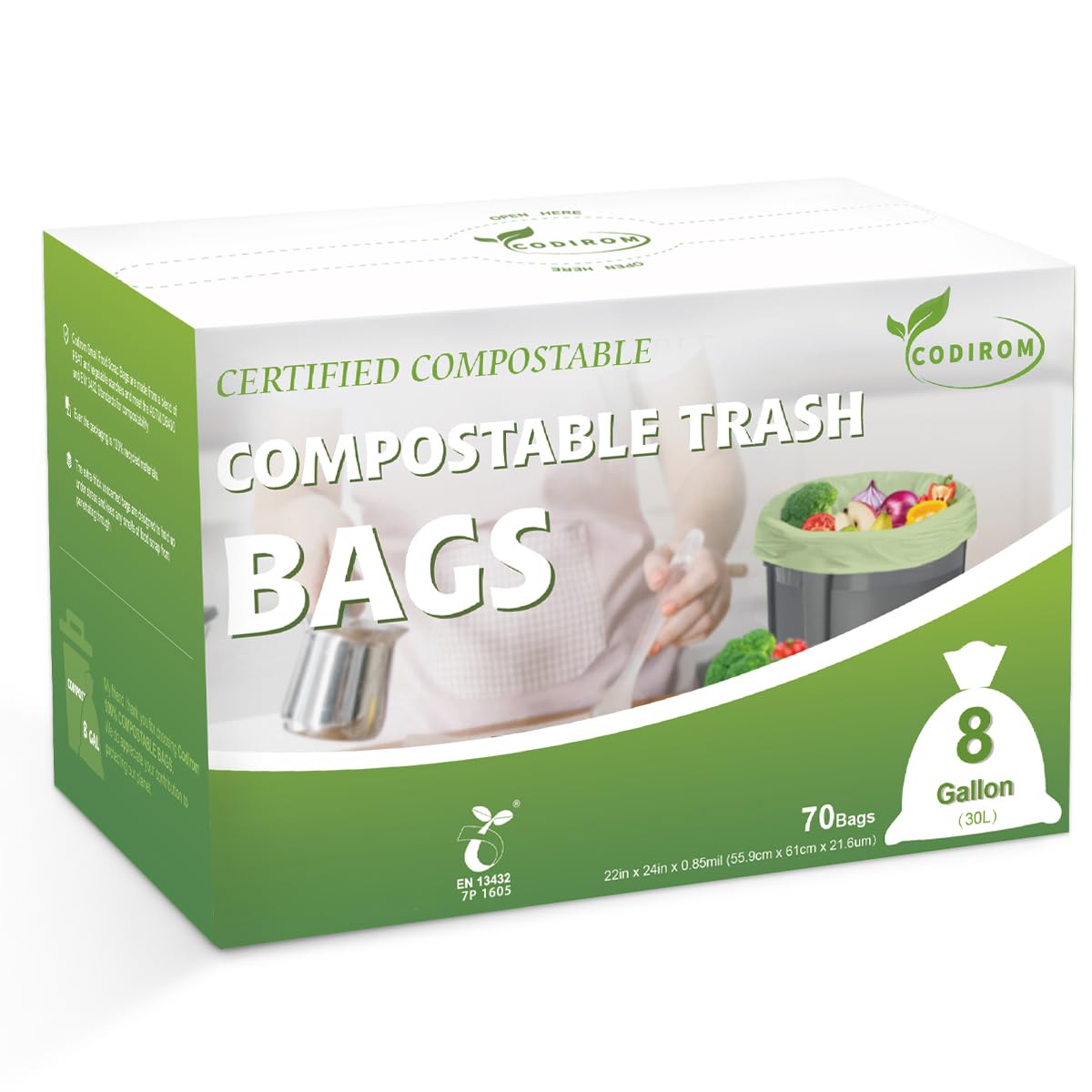 100% Compostable Trash Bags (70 Count)