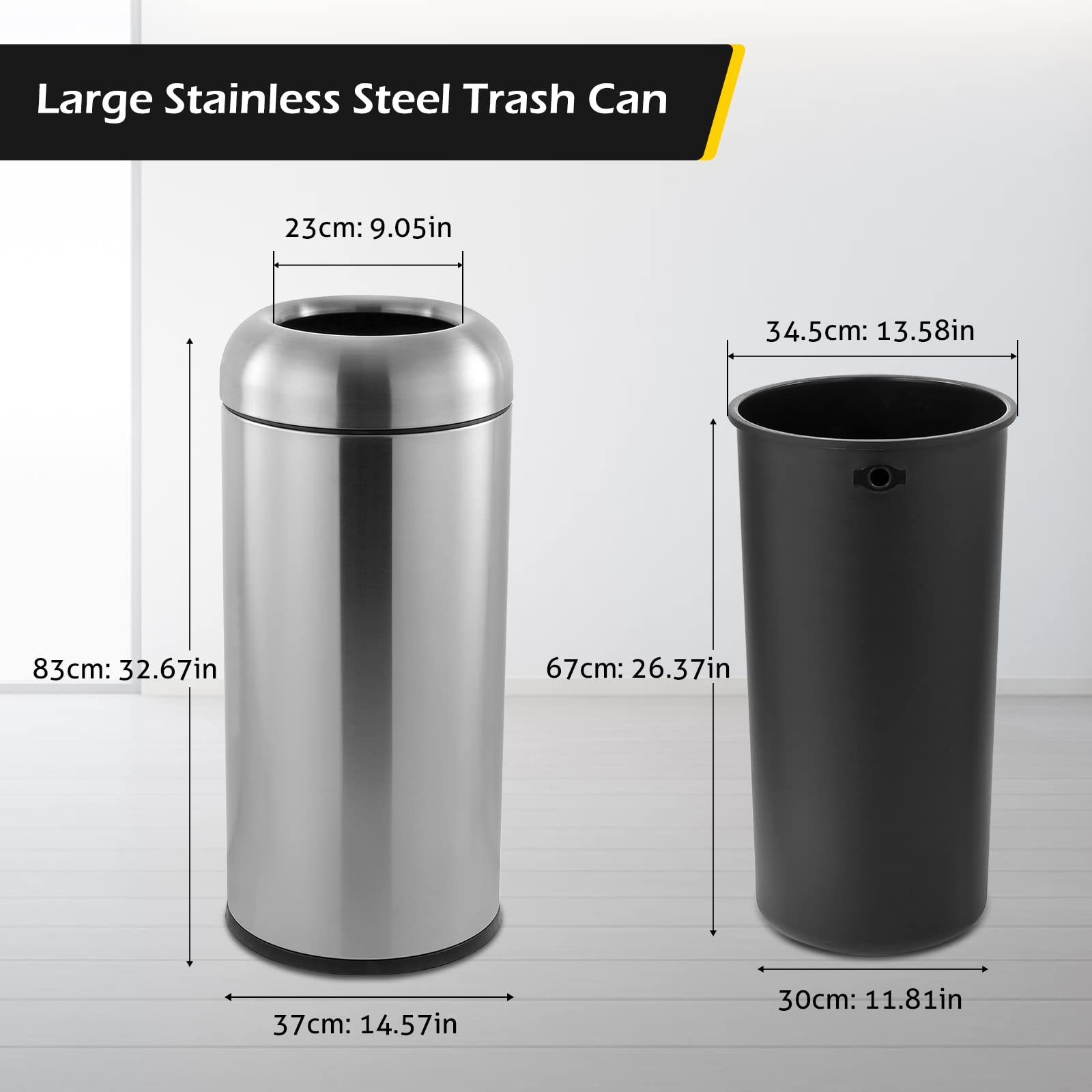 Large Trash Can Open