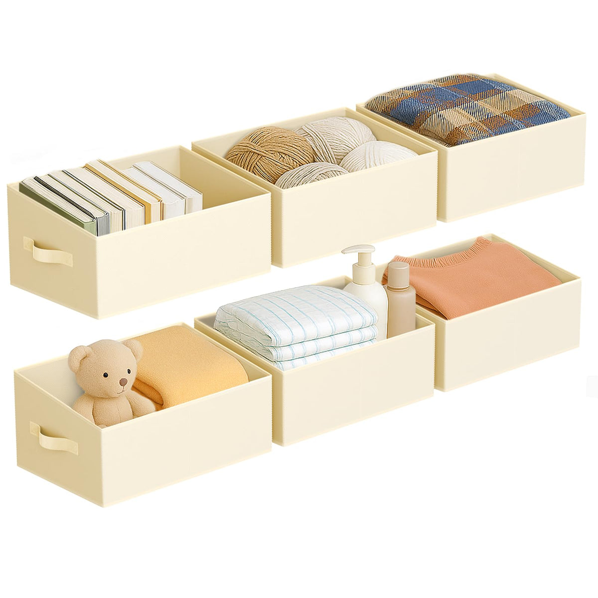 Closet Storage Bins 6 Pack (6 Count)