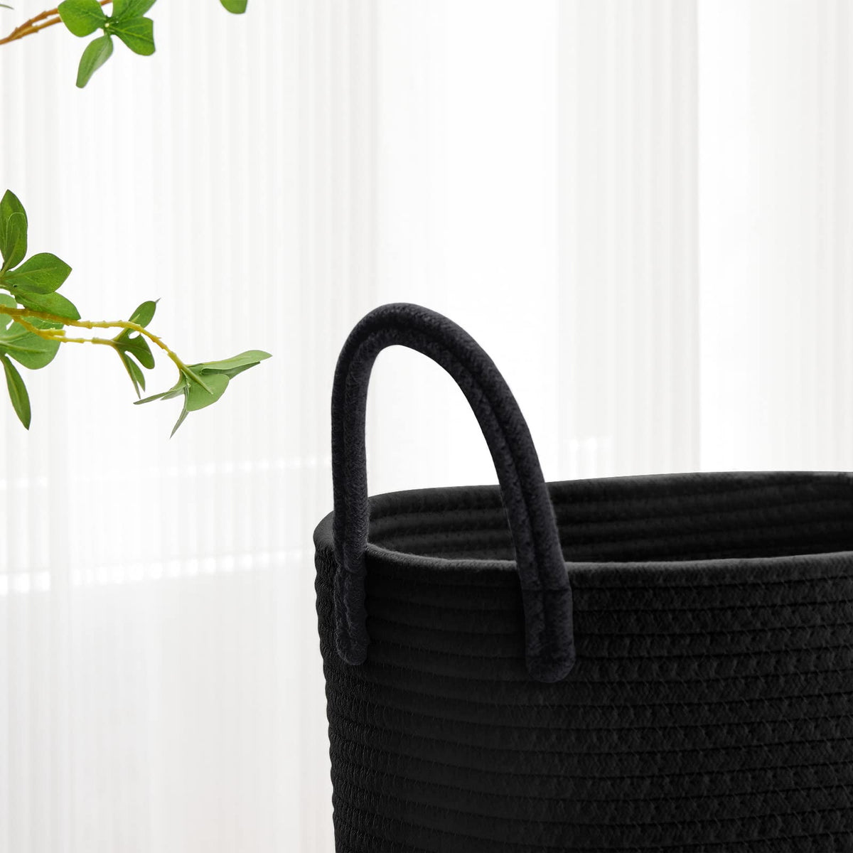 58L Tall Woven Laundry Basket Hamper